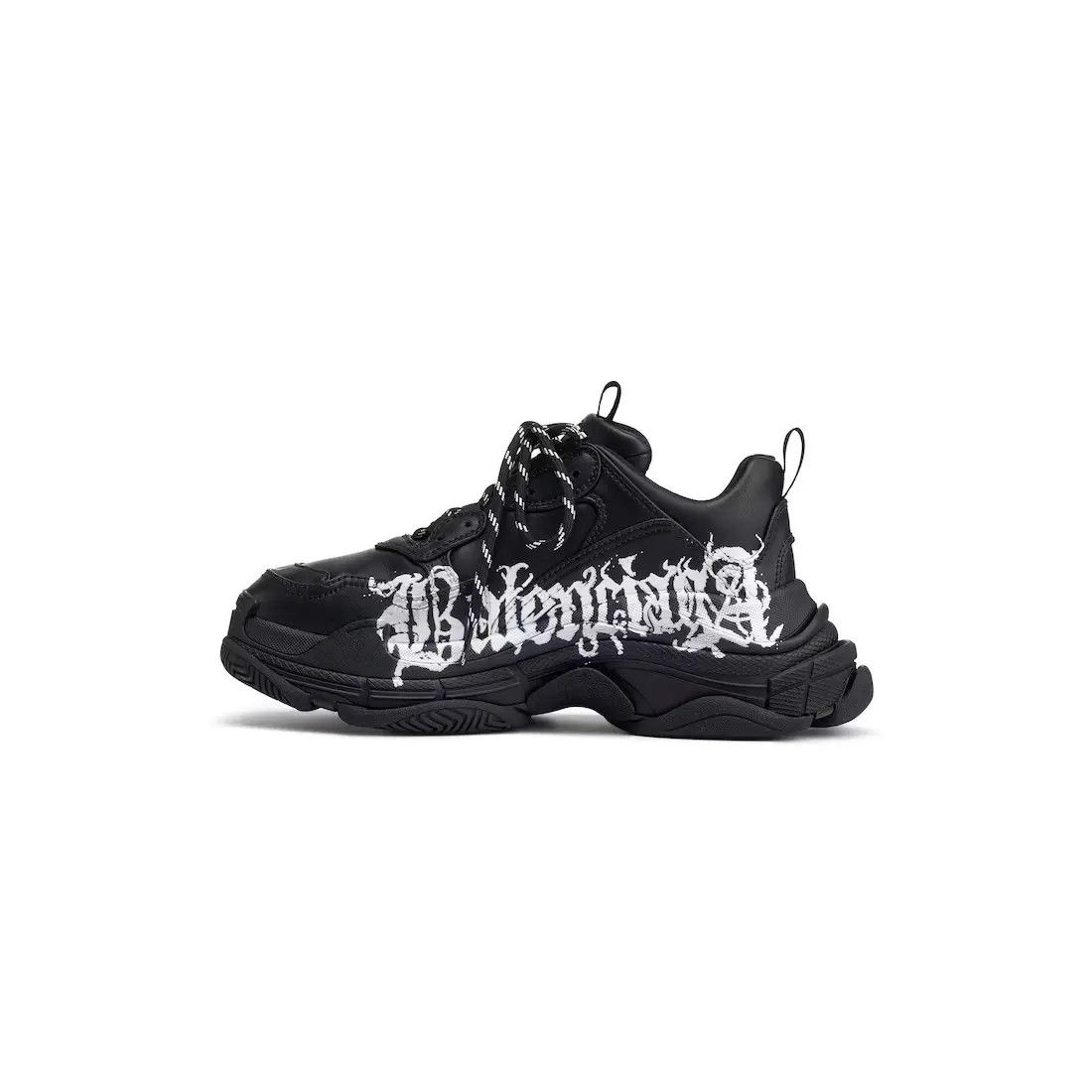 Balenciaga o1tr1nto0525 Triple S Sneakers DIY Metal in Black/White Size US 13 / EU 46 - 3 Thumbnail