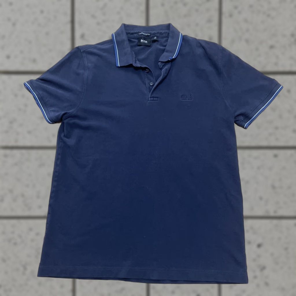 Hugo Boss HUGO BOSS Polo Shirt Men S Black Dark Blue Regular Long Staple Cotton Golf Exec Shirt Mens Polo Black Size US S / EU 44-46 / 1 - 1 Thumbnail