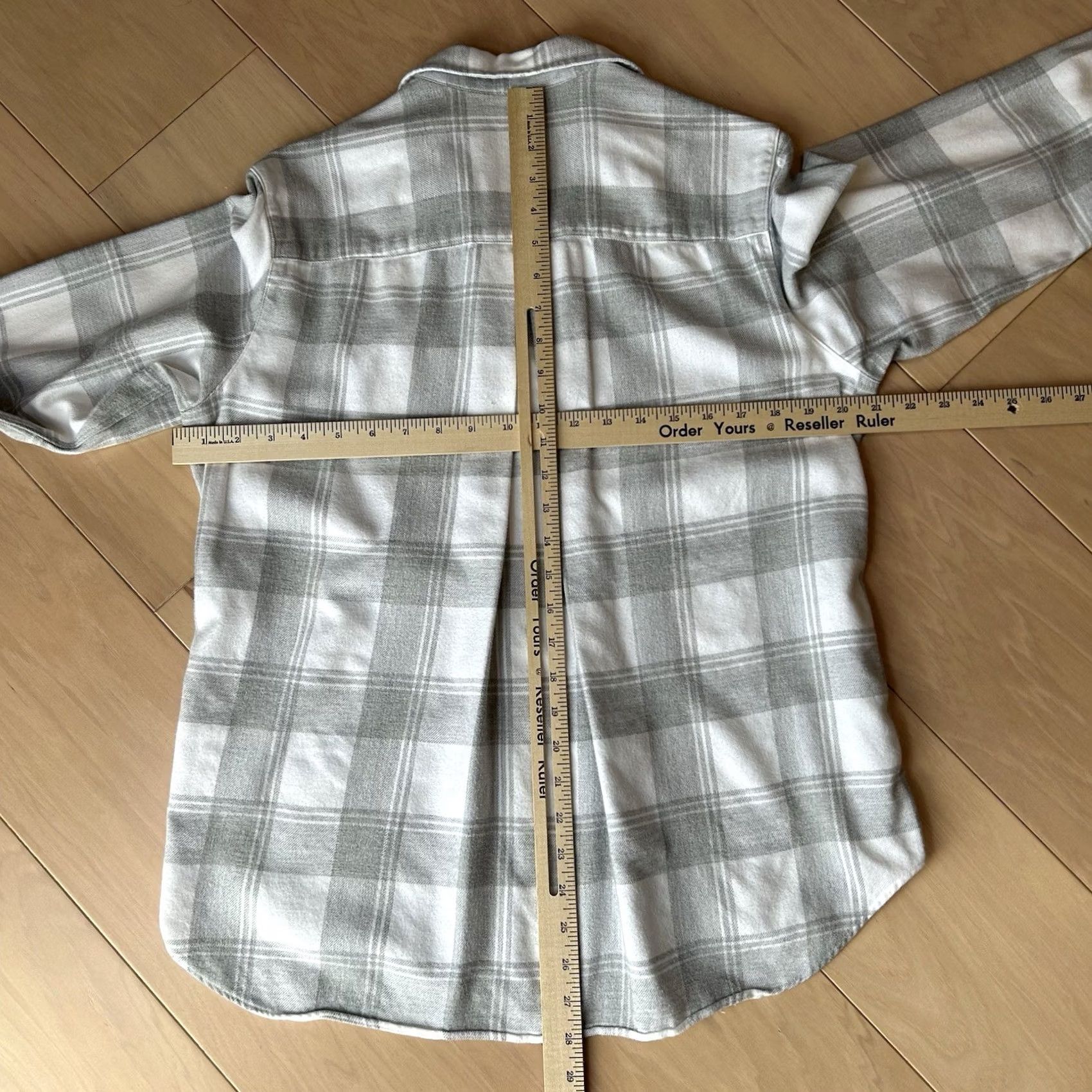 Vintage Grayson The Hero Button Up Plaid Flannel Shirt Long Sleeve Women’s M White / Gray Casual Workwear 100% Cotton Mens? Size M / US 6-8 / IT 42-44 - 6 Thumbnail