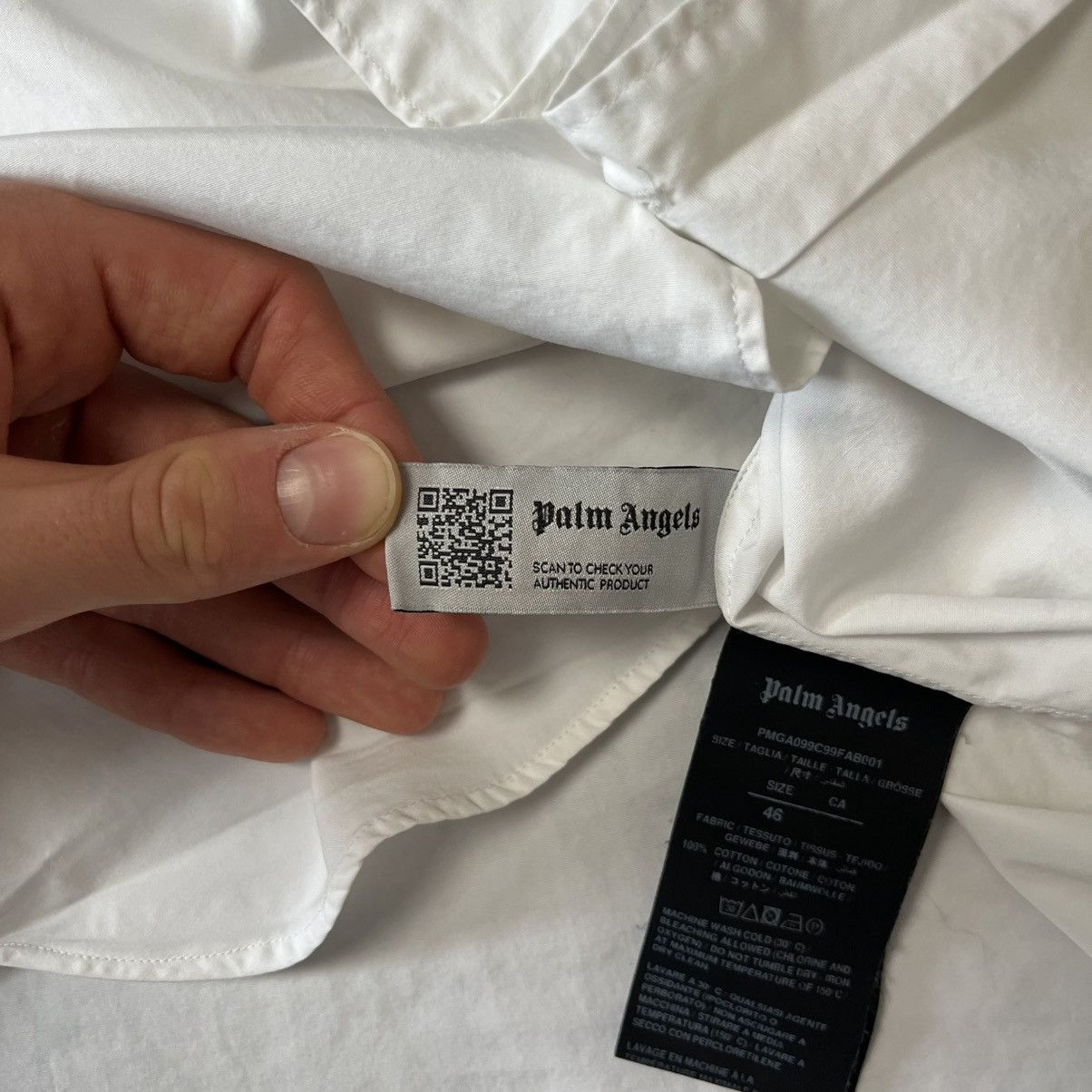 Palm Angels Palm Angels white button up shirt 46 S streetwear style Size US S / EU 44-46 / 1 - 11 Thumbnail