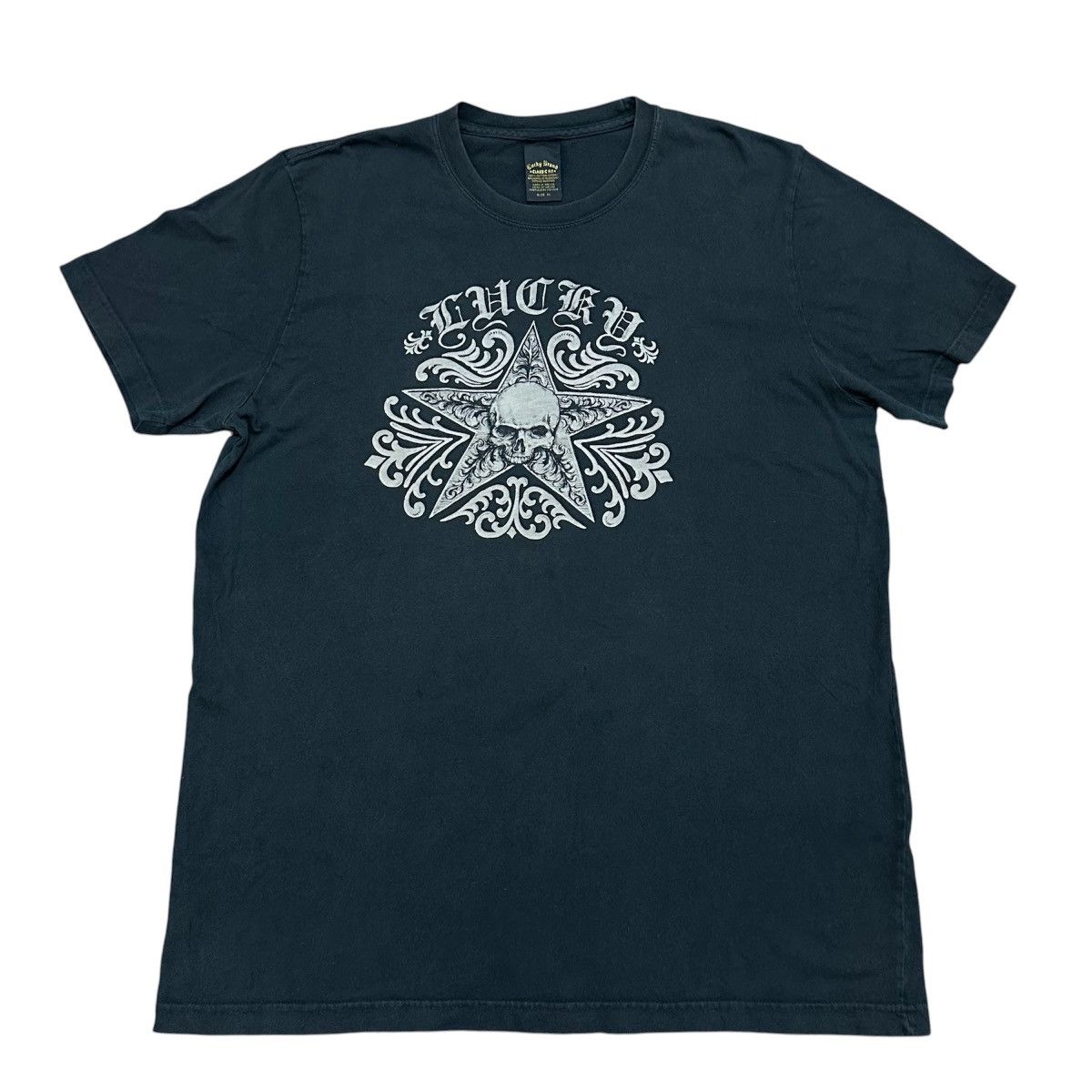 Lucky Brand (XL) Vintage Y2K Lucky Brand Skull Star Graphic Tee Shirt Size US XL / EU 56 / 4 - 1 Thumbnail