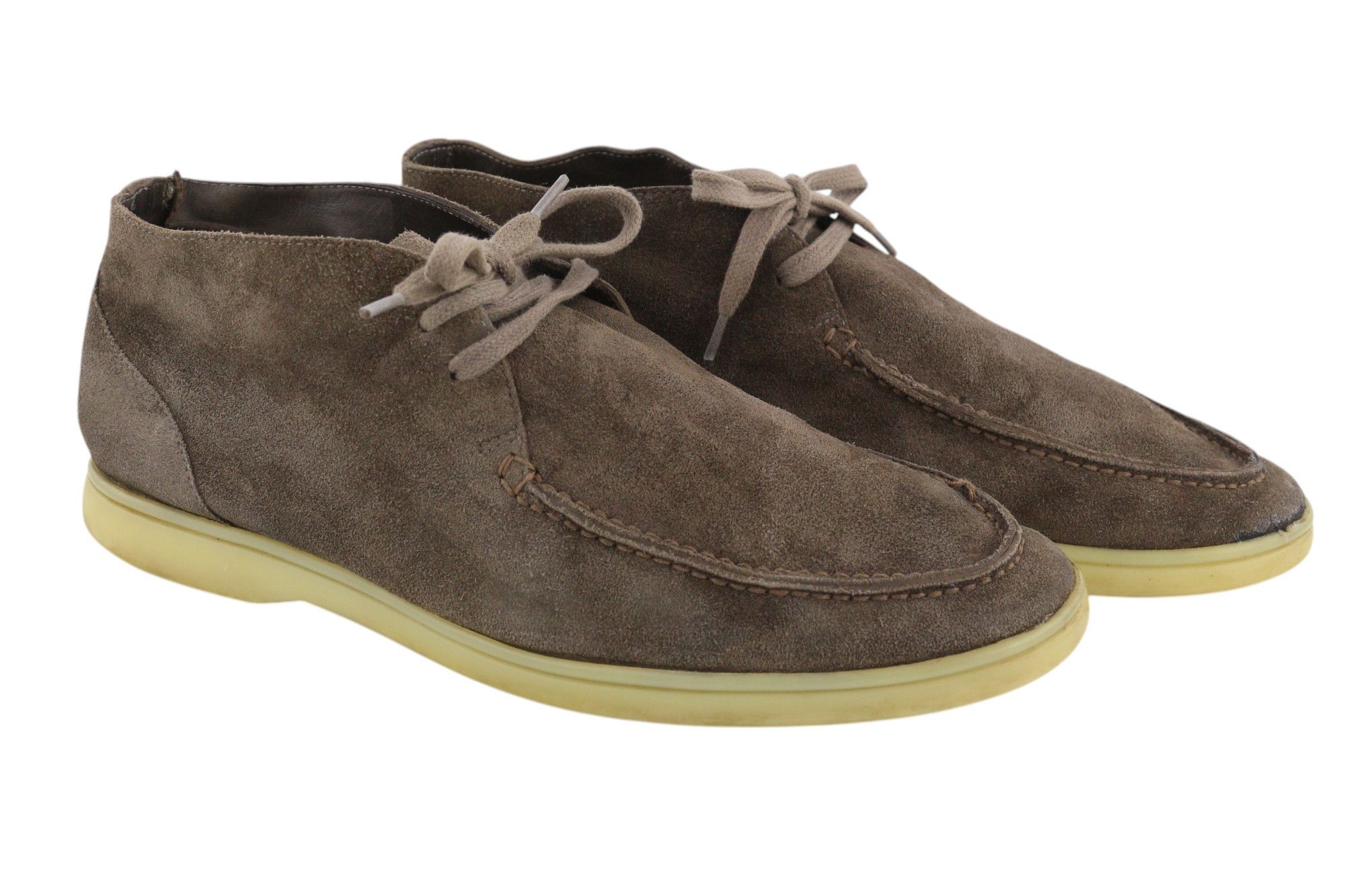 Suitsupply Eu43 Brown Suede Leather Laced High-Top Shoes 81567, Men's (Size 10)