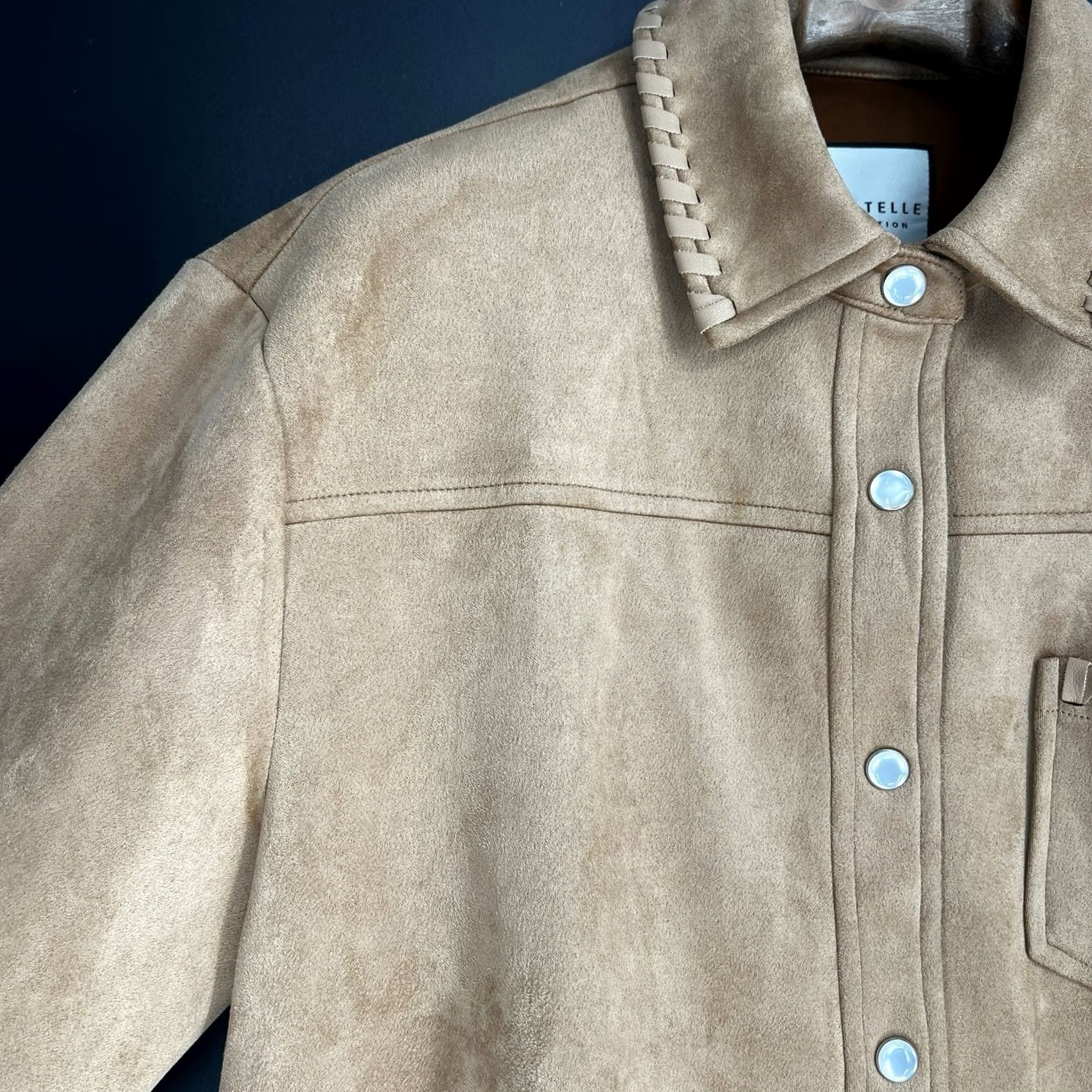 Vintage VINTAGE Bagatelle Jacket City Western Shacket Faux Suede Brown L Women Mid-Length Long Sleeve Collar Snap Closure Shirt Size L / US 10 / IT 46 - 4 Thumbnail
