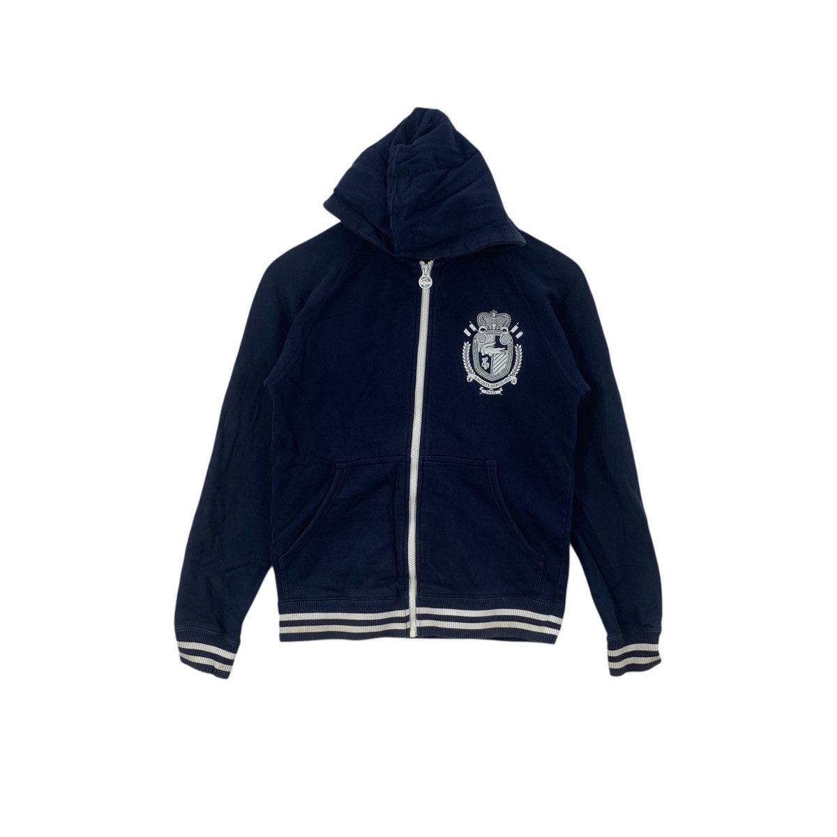 Lacoste LACOSTE PARIS Crest Logo Zipper Ringer Hoodie Sweatshirt Size S / US 4 / IT 40 - 1 Thumbnail