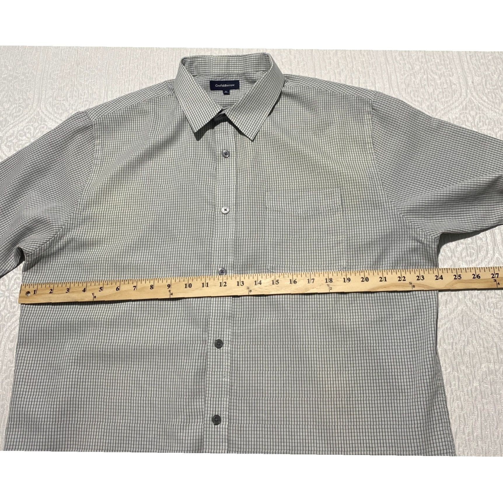 Croft & Barrow Croft & Barrow Mens L Short Sleeve Button Down Shirt Gingham Pattern Size US L / EU 52-54 / 3 - 5 Thumbnail