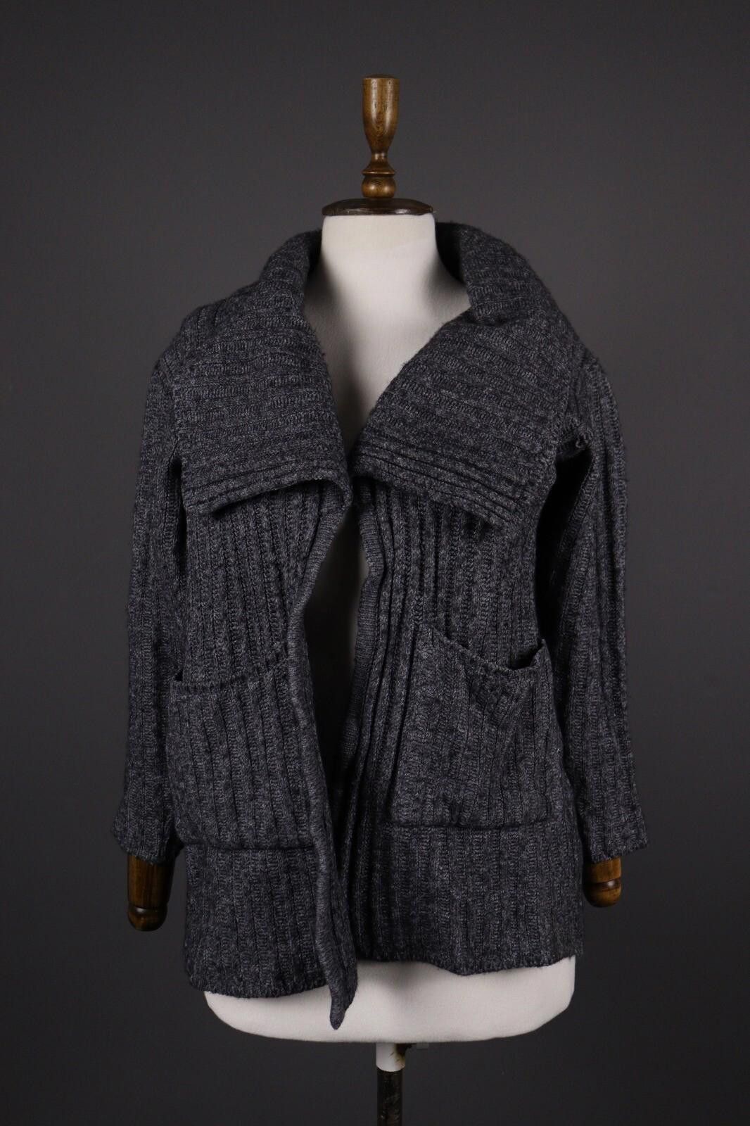 Designer Bitte Kai Rand Gray Merino Wool Knit Two Jacket Size S Size S / US 4 / IT 40 - 1 Thumbnail