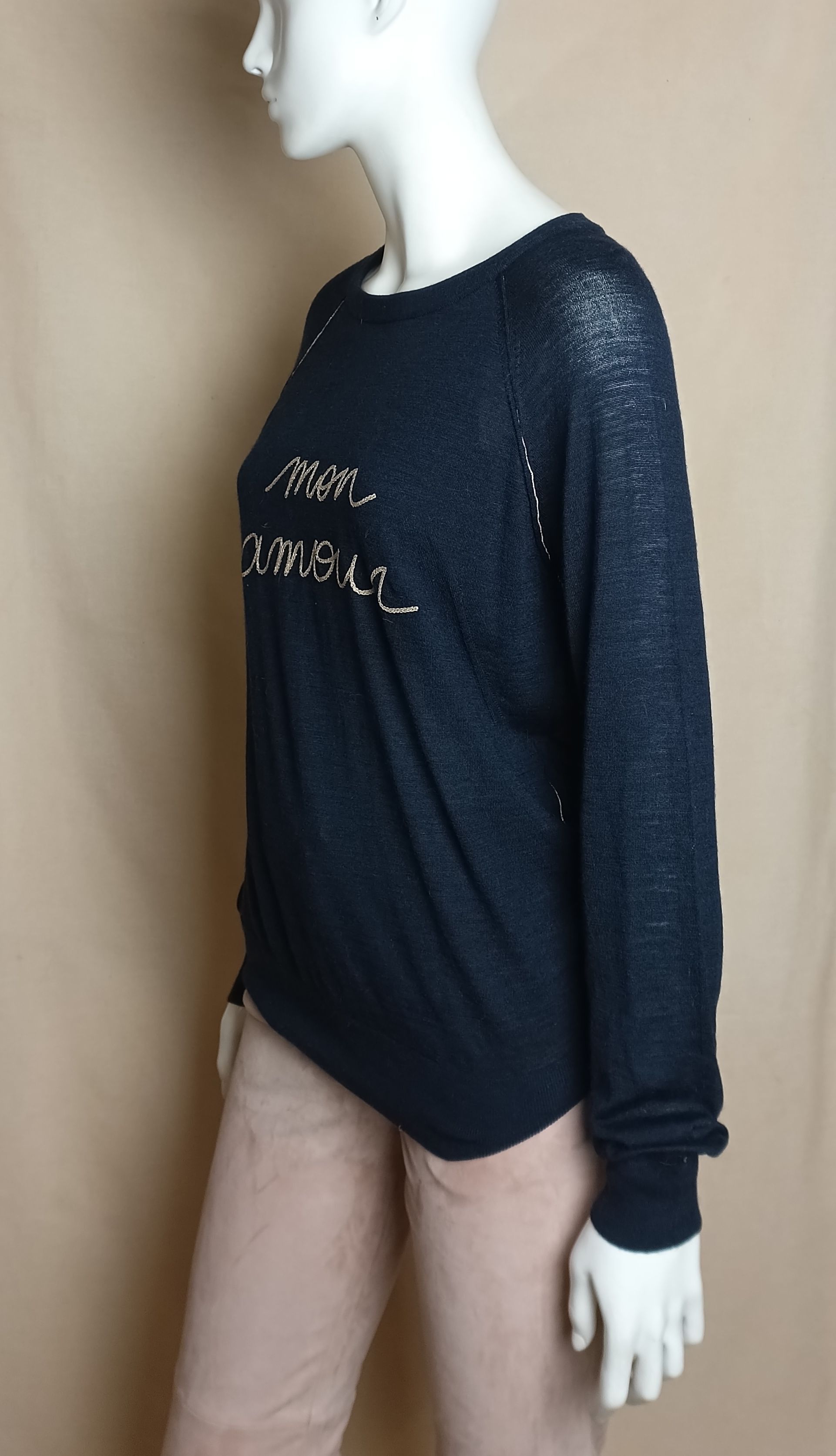 Zadig & Voltaire Zadig & Voltaire Mon Amour Logo Merino Wool Sweater Size S Size S / US 4 / IT 40 - 5 Thumbnail
