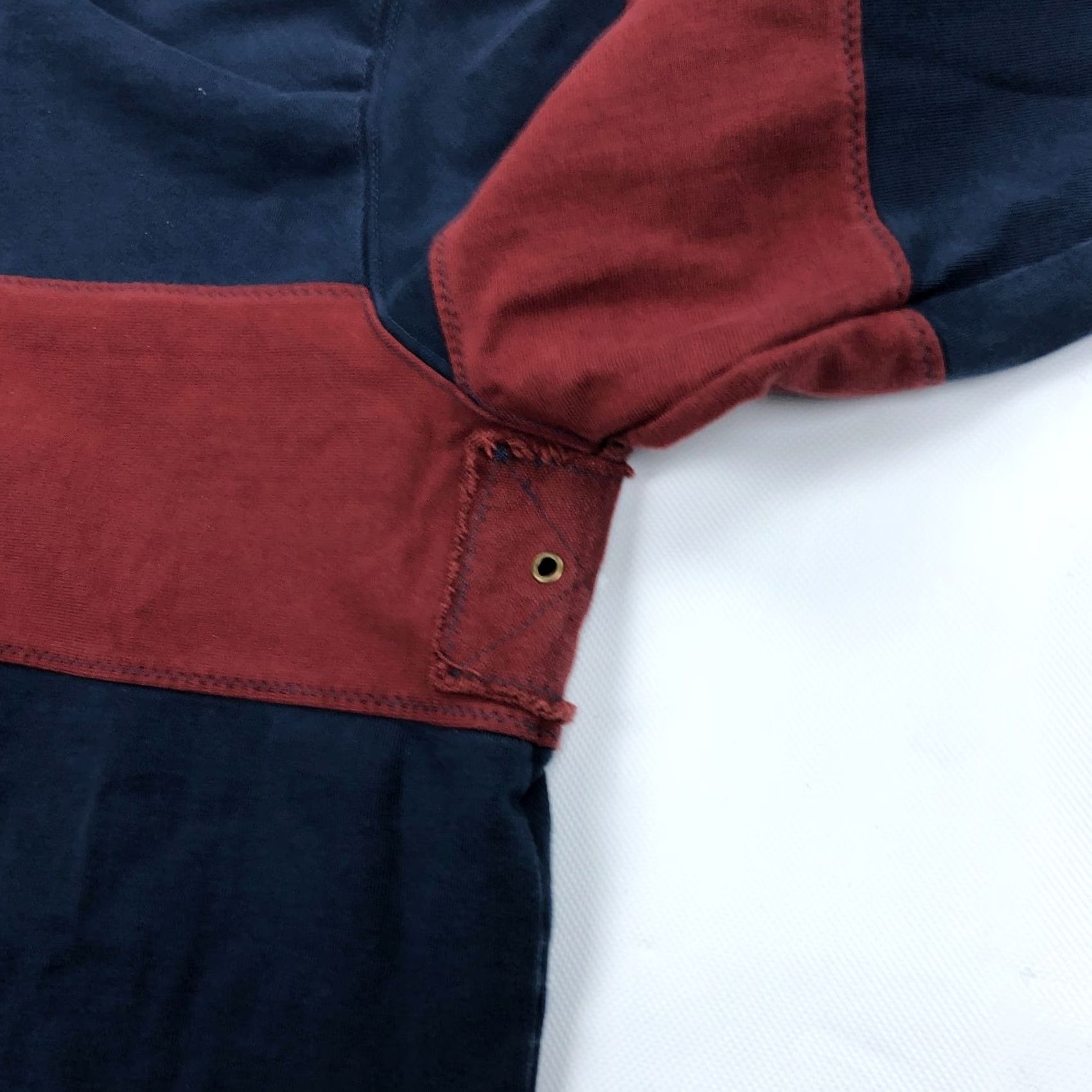 Orvis ORVIS Men's XL Navy Blue Red Stripe Cotton Rugby Shawl Collar Toggle Sweater Size US XL / EU 56 / 4 - 5 Thumbnail