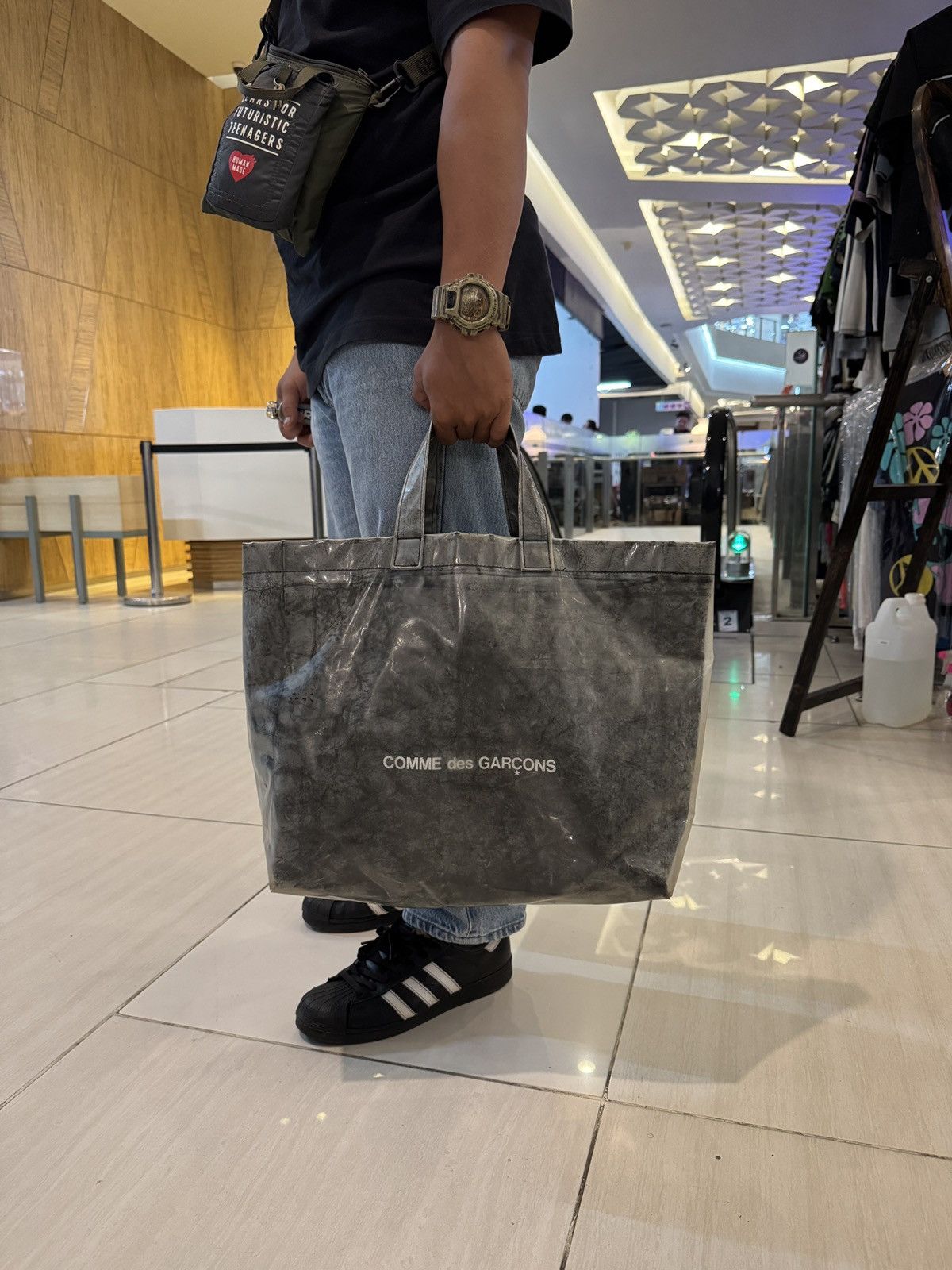 Comme Des Garcons Pvc Tote Bag Black | Grailed