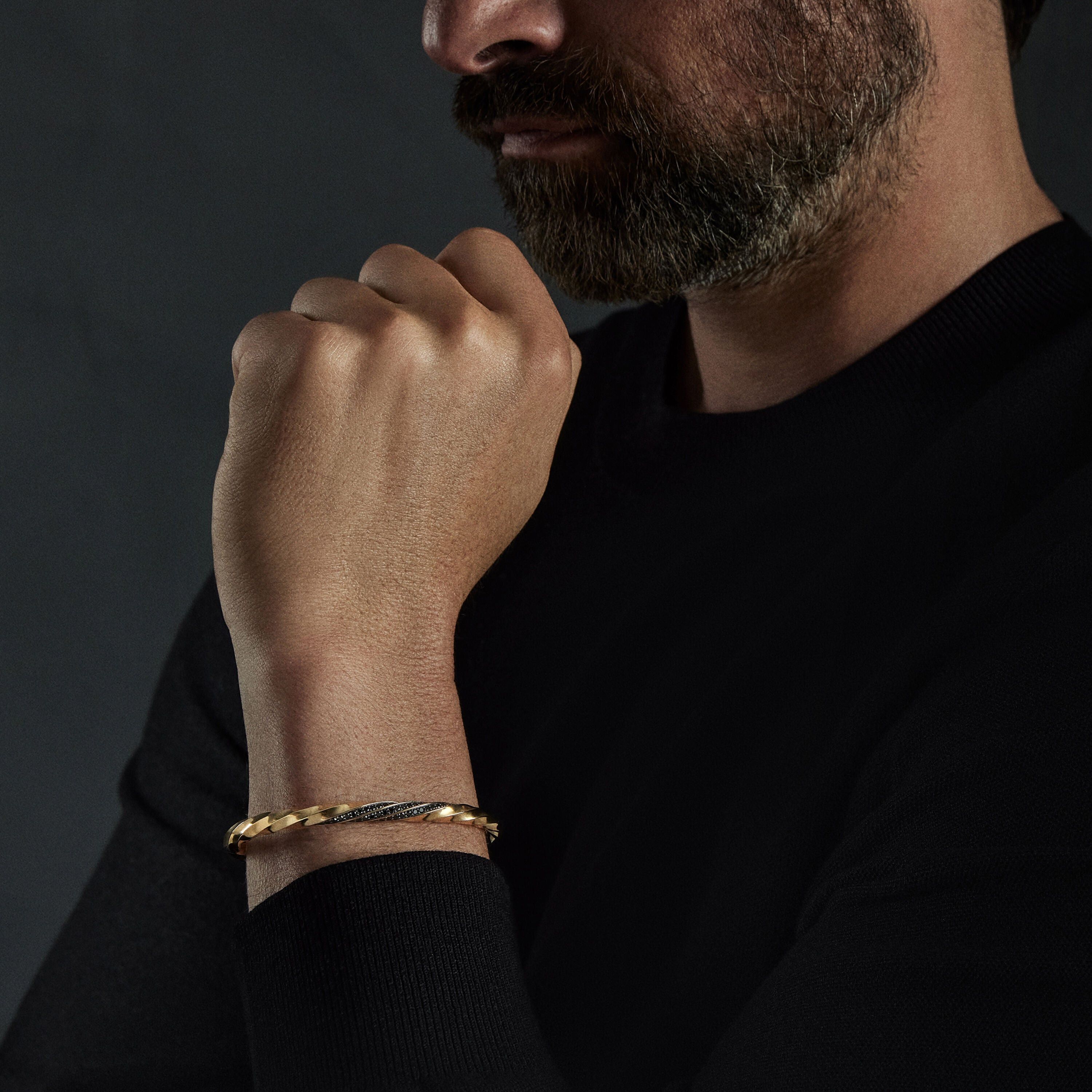 David Yurman o1w1db10526 B25585M /Size:M/Edge Cuff Bracelet in Golden Size ONE SIZE - 2 Thumbnail