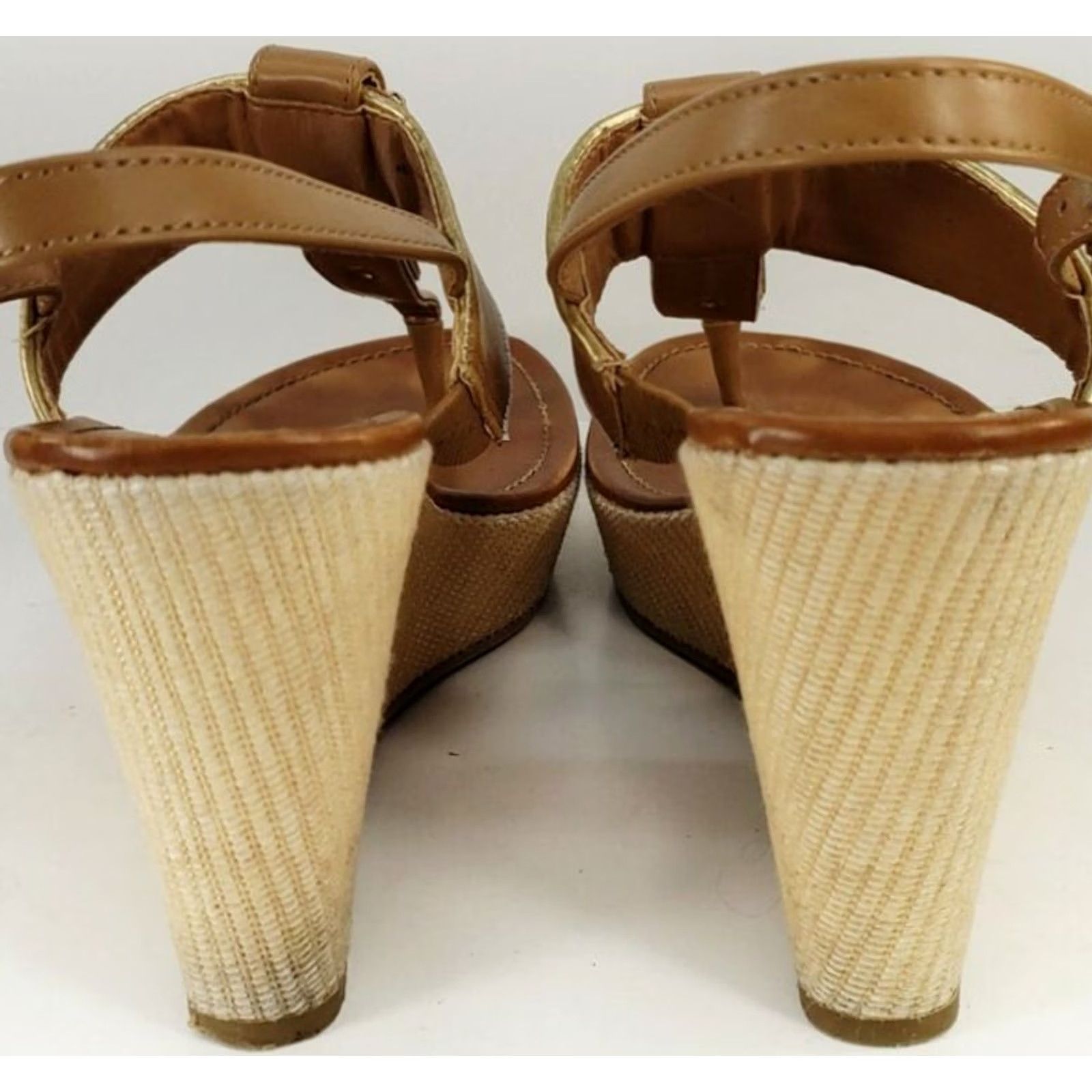 Tommy Hilfiger Tommy Hilfiger Womens TWMAREE Platform Cork Sandals Tan Gold Size 6.5M Size US 7 / IT 37 - 6 Thumbnail