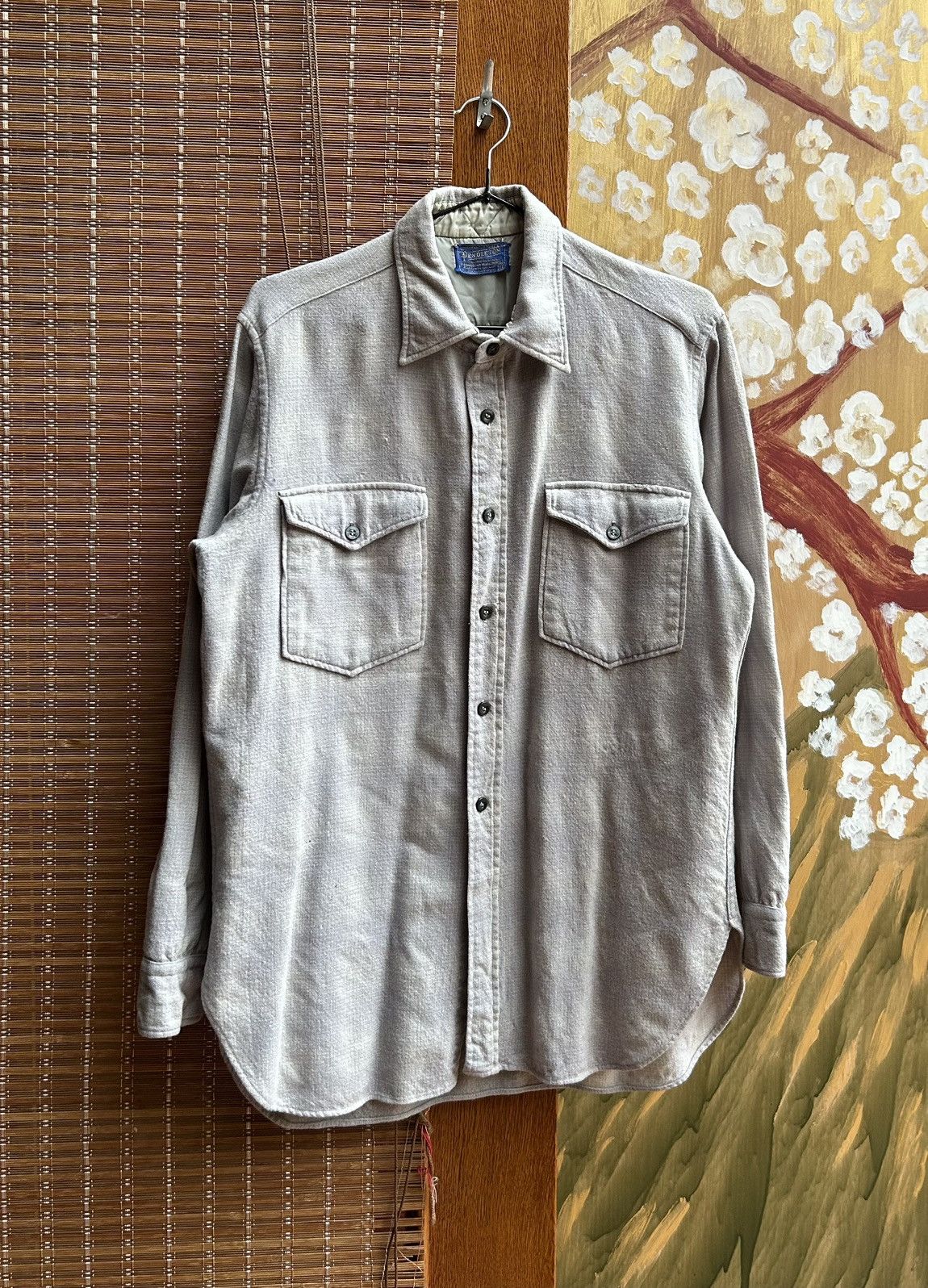 Pendleton 50s Pendleton Grey Wool Flannel Shirt Light-Colored Check Size US M / EU 48-50 / 2 - 1 Thumbnail