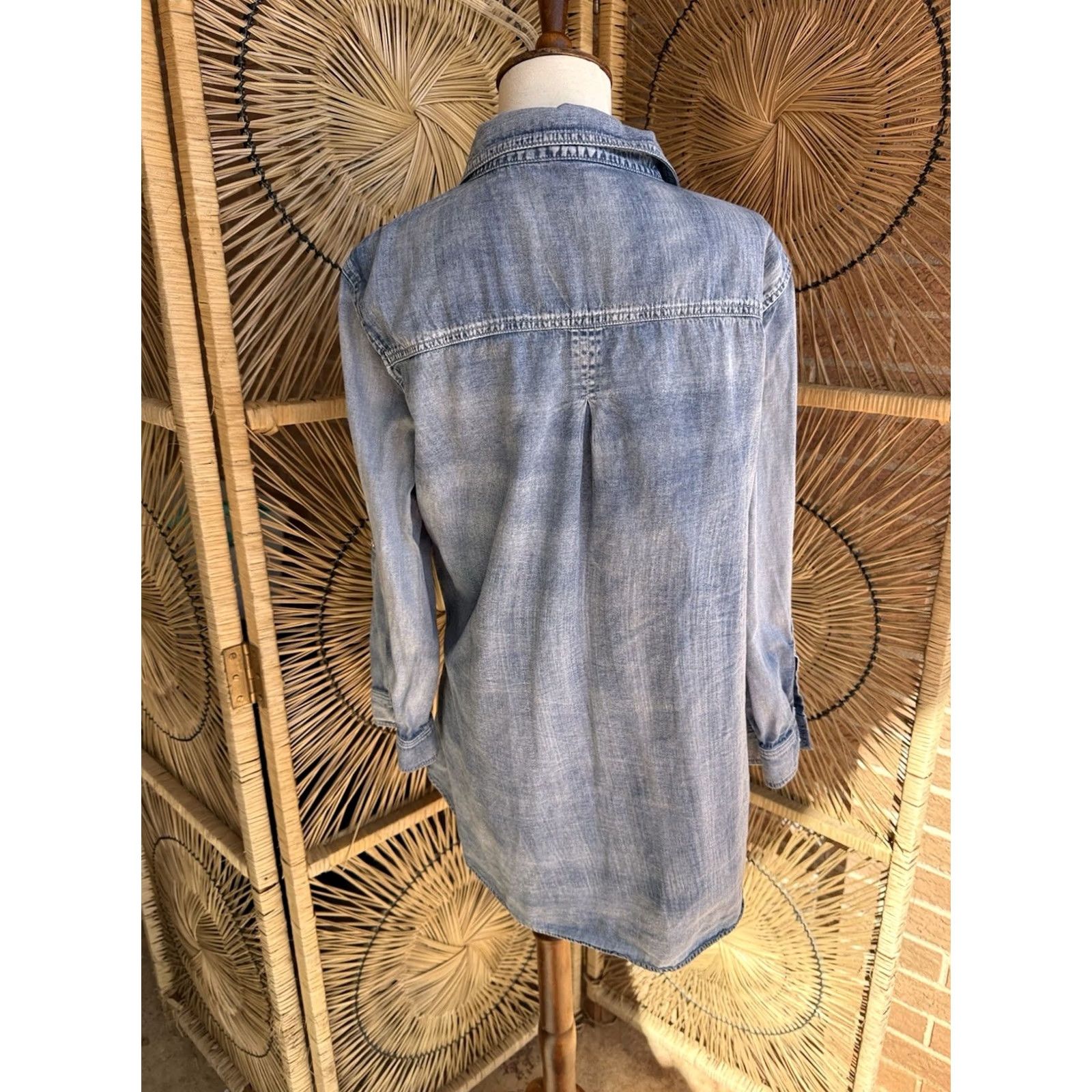Vintage Reba Chambray Shirt Button-Up Women L Blue Casual Travel 90s? Size L / US 10 / IT 46 - 6 Thumbnail