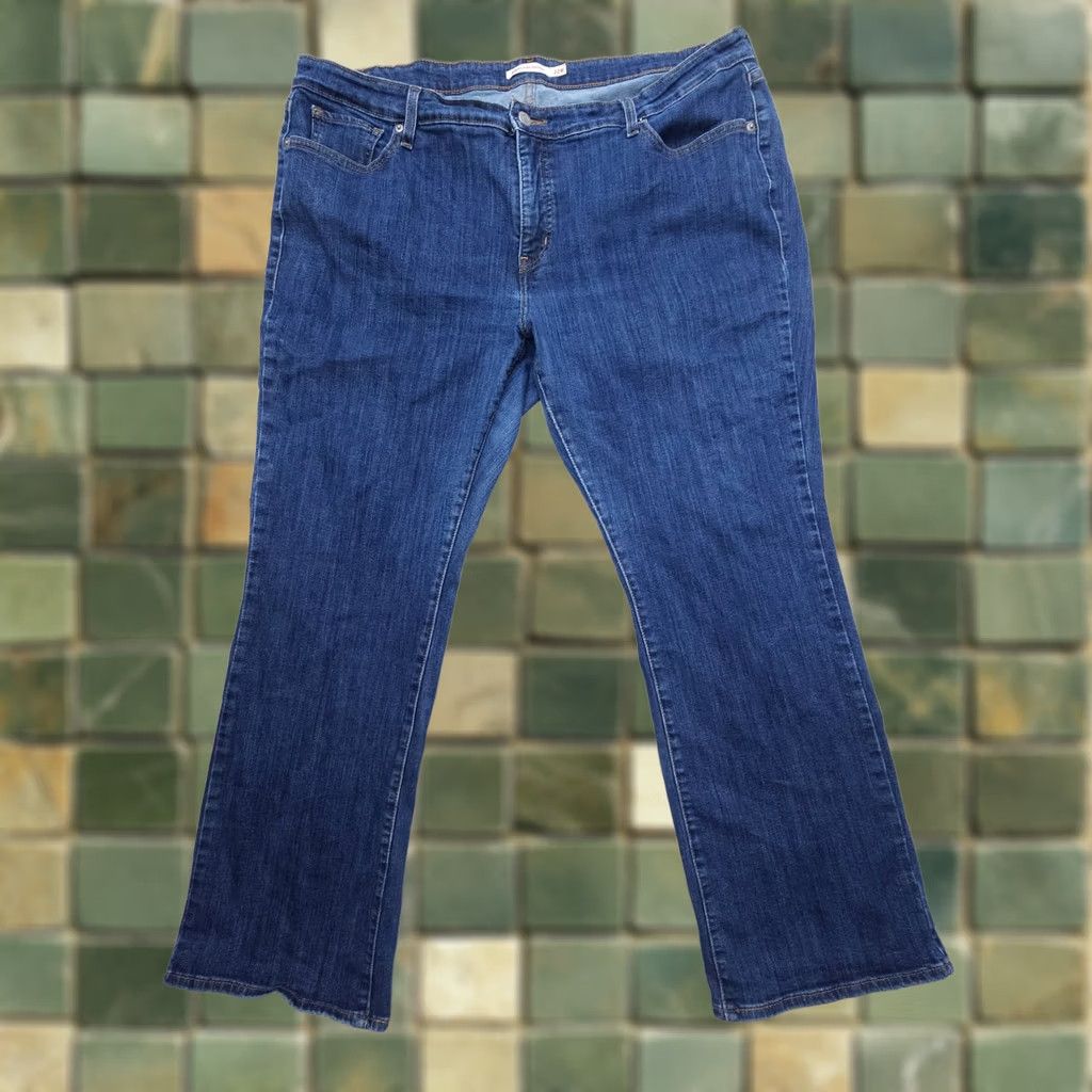 Levi's Levi's Jeans Womens 22W Blue Relaxed Bootcut Plus Size Dark Wash Stretch Denim Mid Rise Size 40" / US 18 - 1 Thumbnail