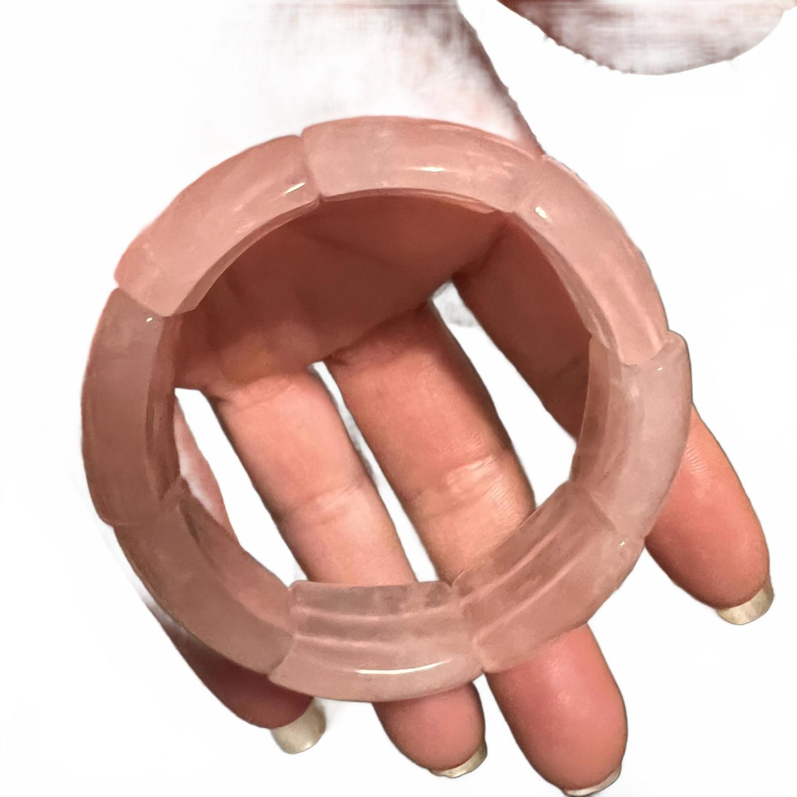 The Unbranded Brand Rose Quartz Stone Stretch Bracelet Size ONE SIZE - 2 Thumbnail