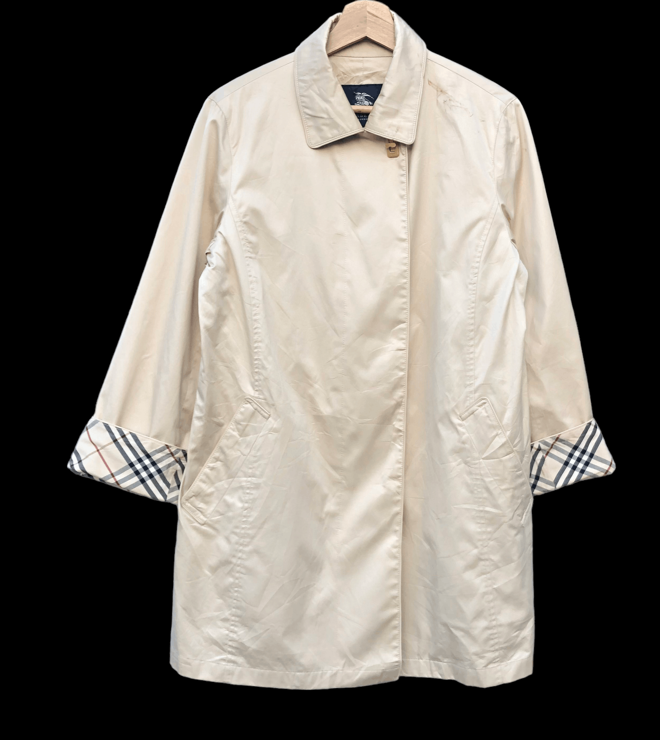 image of Burberry Check London Parkas in Beige, Men's (Size Medium)