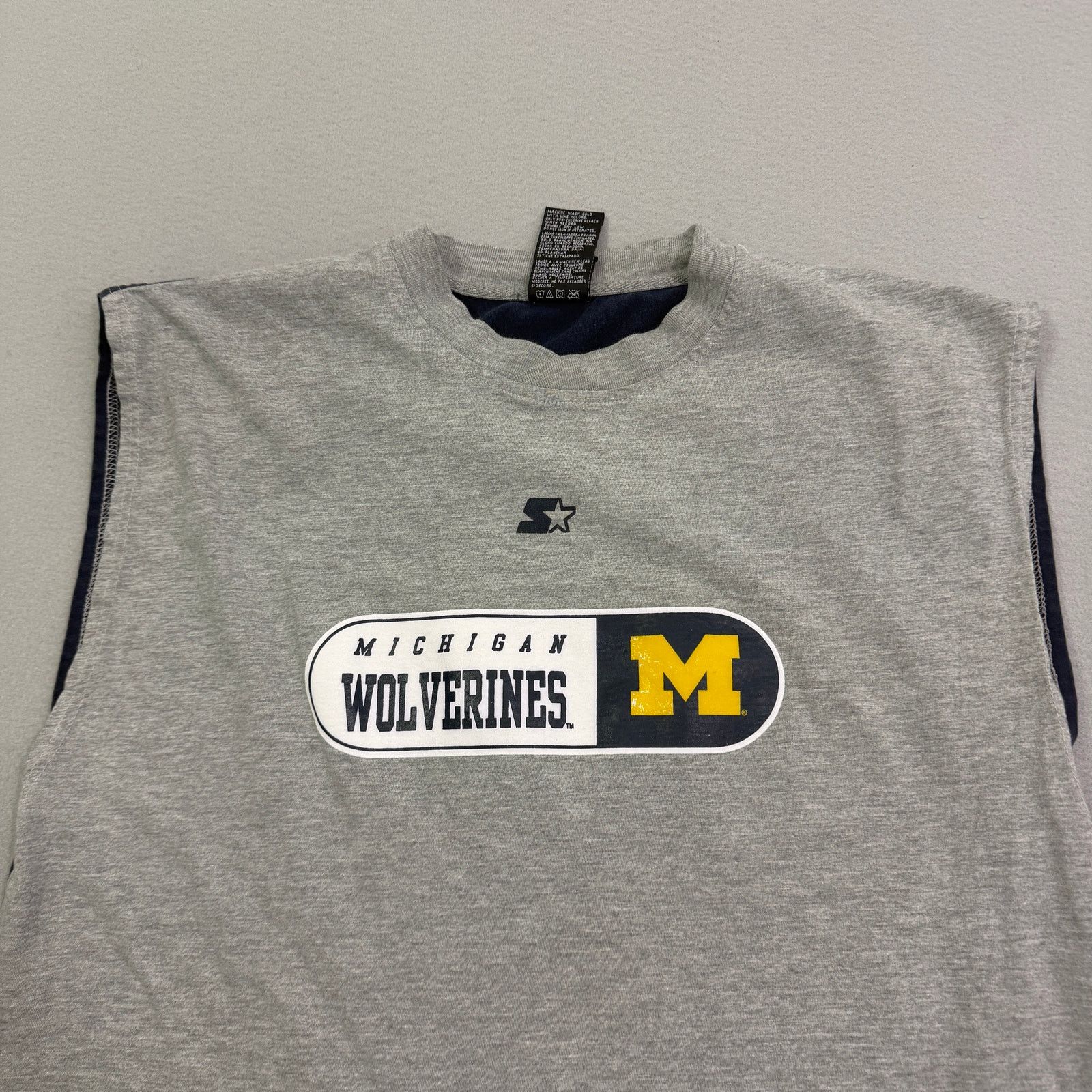 Vintage Vintage Starter Michigan Wolverines Tank Top Shirt Medium Size US M / EU 48-50 / 2 - 2 Thumbnail