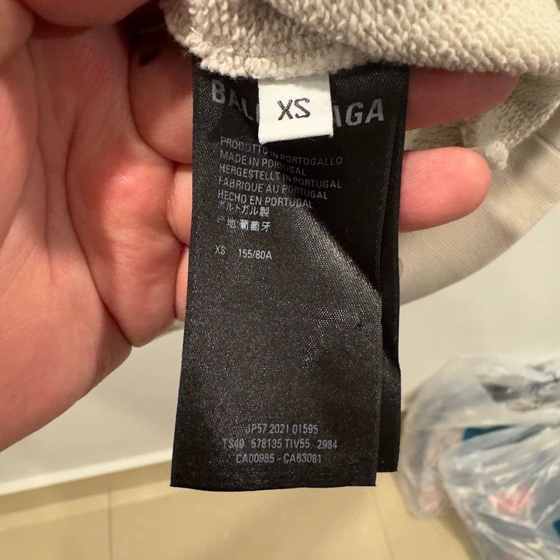 Balenciaga Balenciaga Stone Gray Logo Hoodie, Size XS Size US XS / EU 42 / 0 - 4 Thumbnail