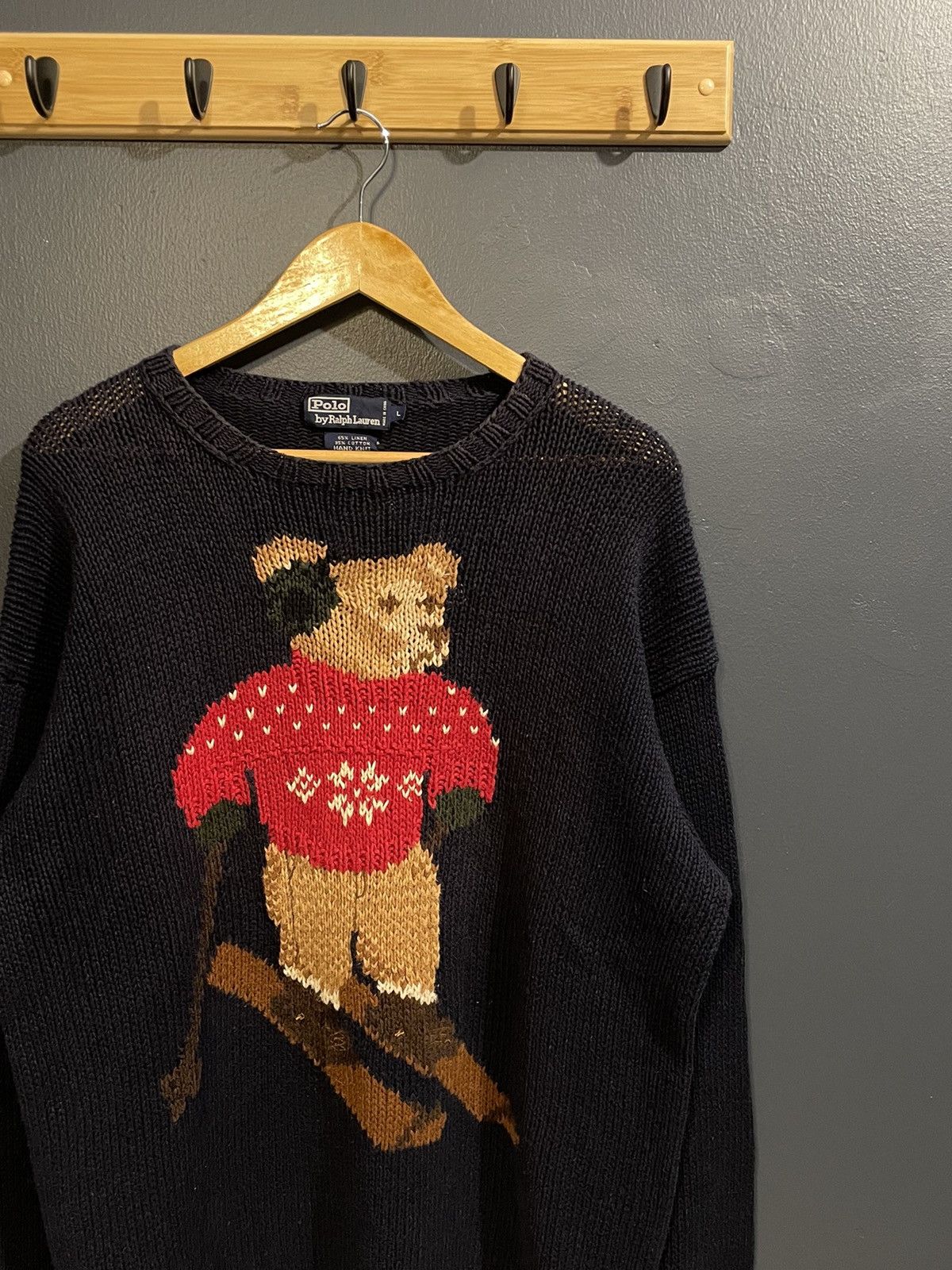 Polo Ralph Lauren × Vintage Sweater Polo Bear Vintage Hand Knit Size US L / EU 52-54 / 3 - 2 Thumbnail