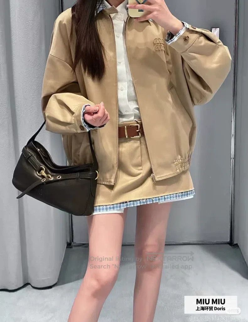 Miu Miu Miu Miu 38 Relief logo khaki tooling coat Size M / US 6-8 / IT 42-44 - 8 Thumbnail