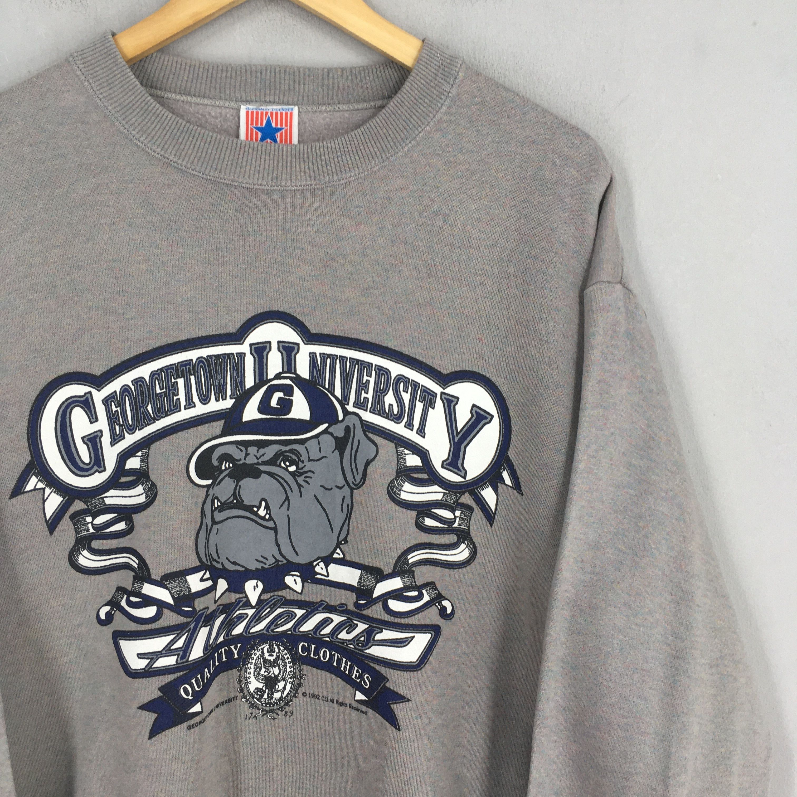 NCAA Vintage 90s Georgetown University Gray Sweatshirt Large Size US L / EU 52-54 / 3 - 2 Thumbnail