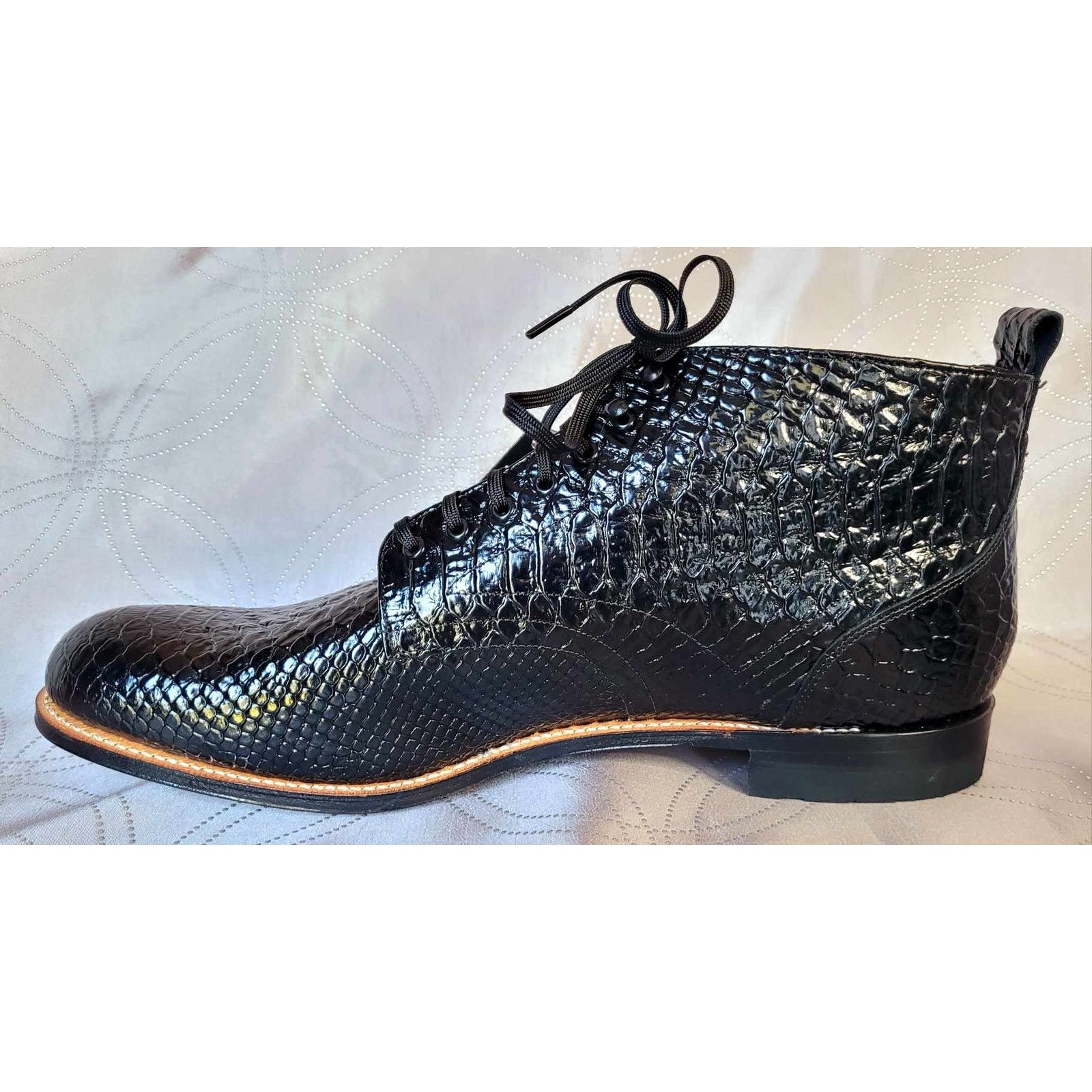 Stacy Adams NEW Size 14D Stacy Adams Black Leather High Top Boots Shoes Size US 14 / EU 47 - 5 Thumbnail