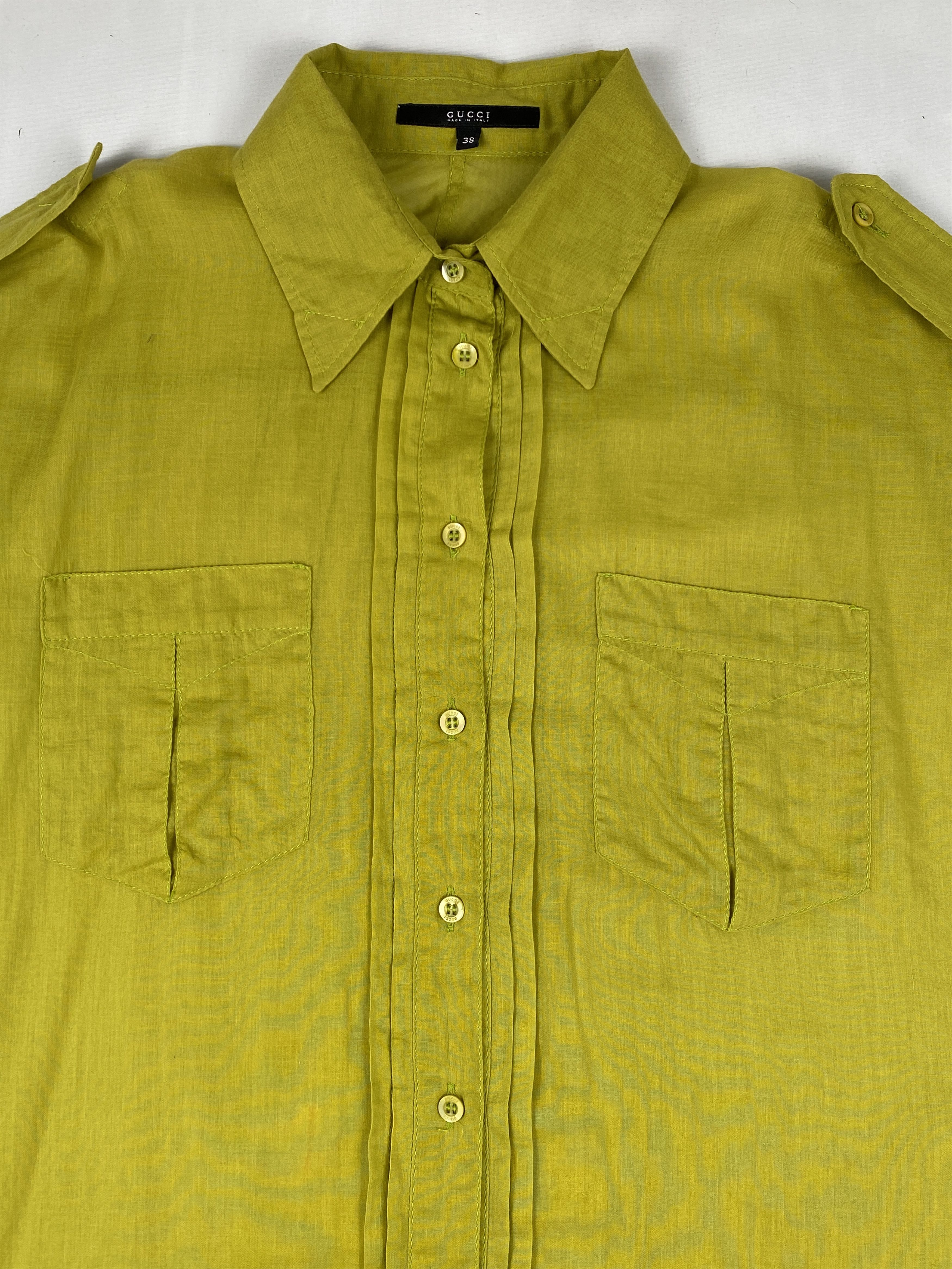 Gucci Tom Ford Womens Cuffed Sleeve Shirt Size XS / US 0-2 / IT 36-38 - 3 Thumbnail