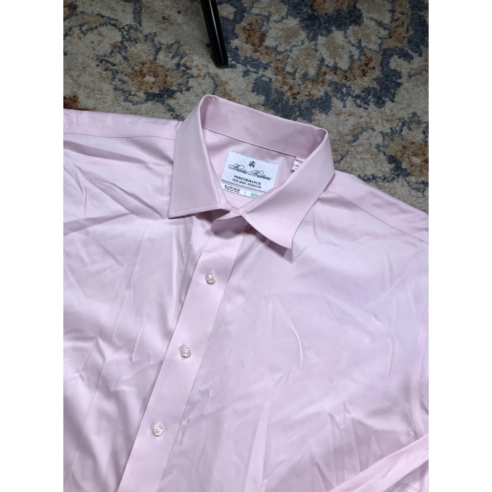 Brooks Brothers Brooks Brothers Dress Shirt Mens 18 35 Pink Performance Non-Iron Stretch Shirt Womens? Size 48R - 6 Thumbnail