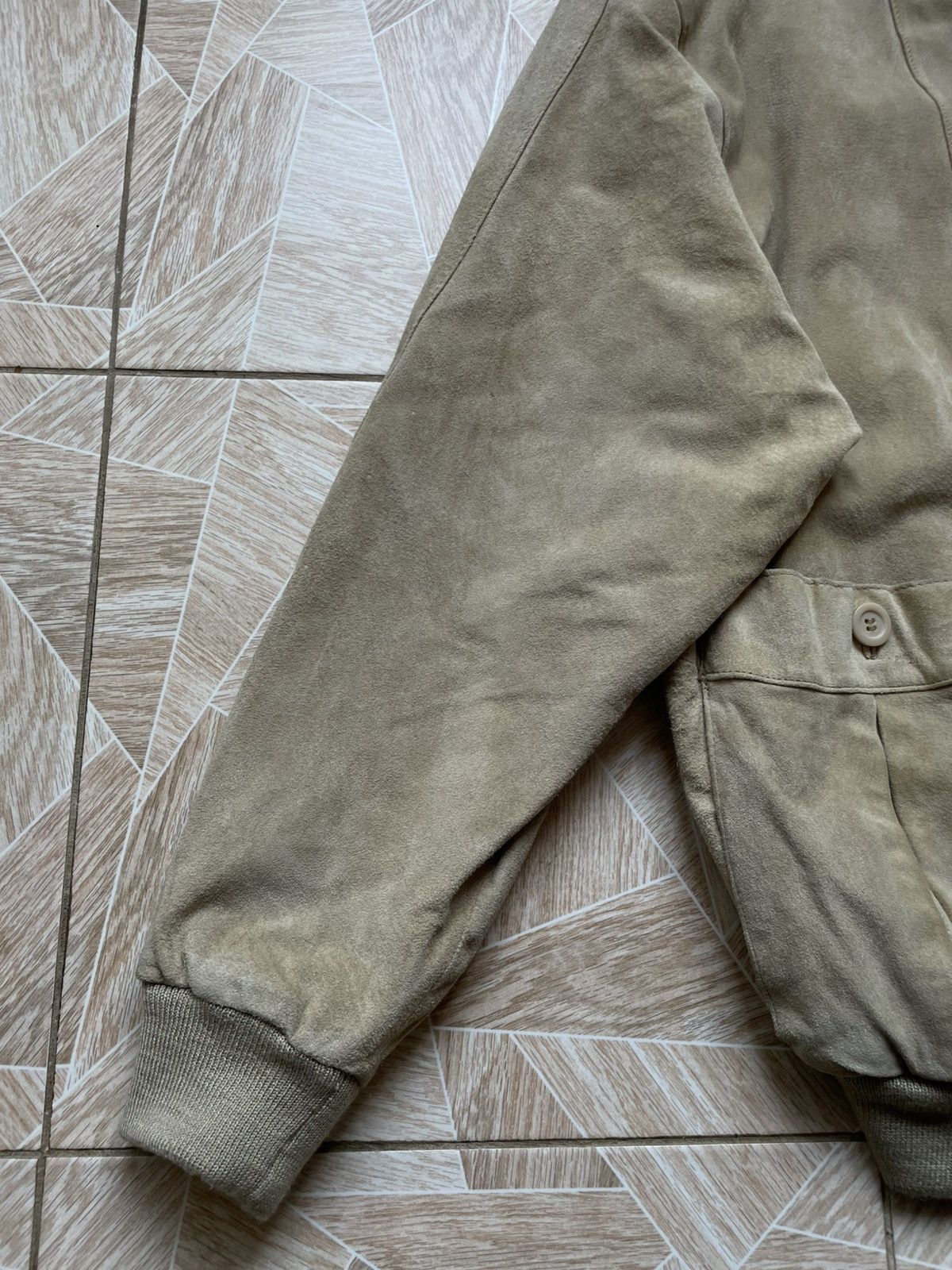 Designer × Leather × Vintage Real Leather Echtes Leder Cuir Veritable Suede Bomber Jacket Size US L / EU 52-54 / 3 - 8 Thumbnail