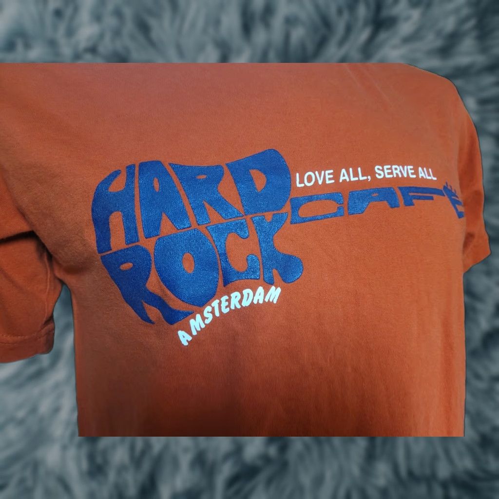 Hard Rock Cafe VINTAGE Hard Rock Cafe Amsterdam T Shirt Medium Orange Men M Short Sleeve Crew Neck Graphic Tee Bar Music Restaurant 90s/2000s Mens Size US M / EU 48-50 / 2 - 1 Thumbnail
