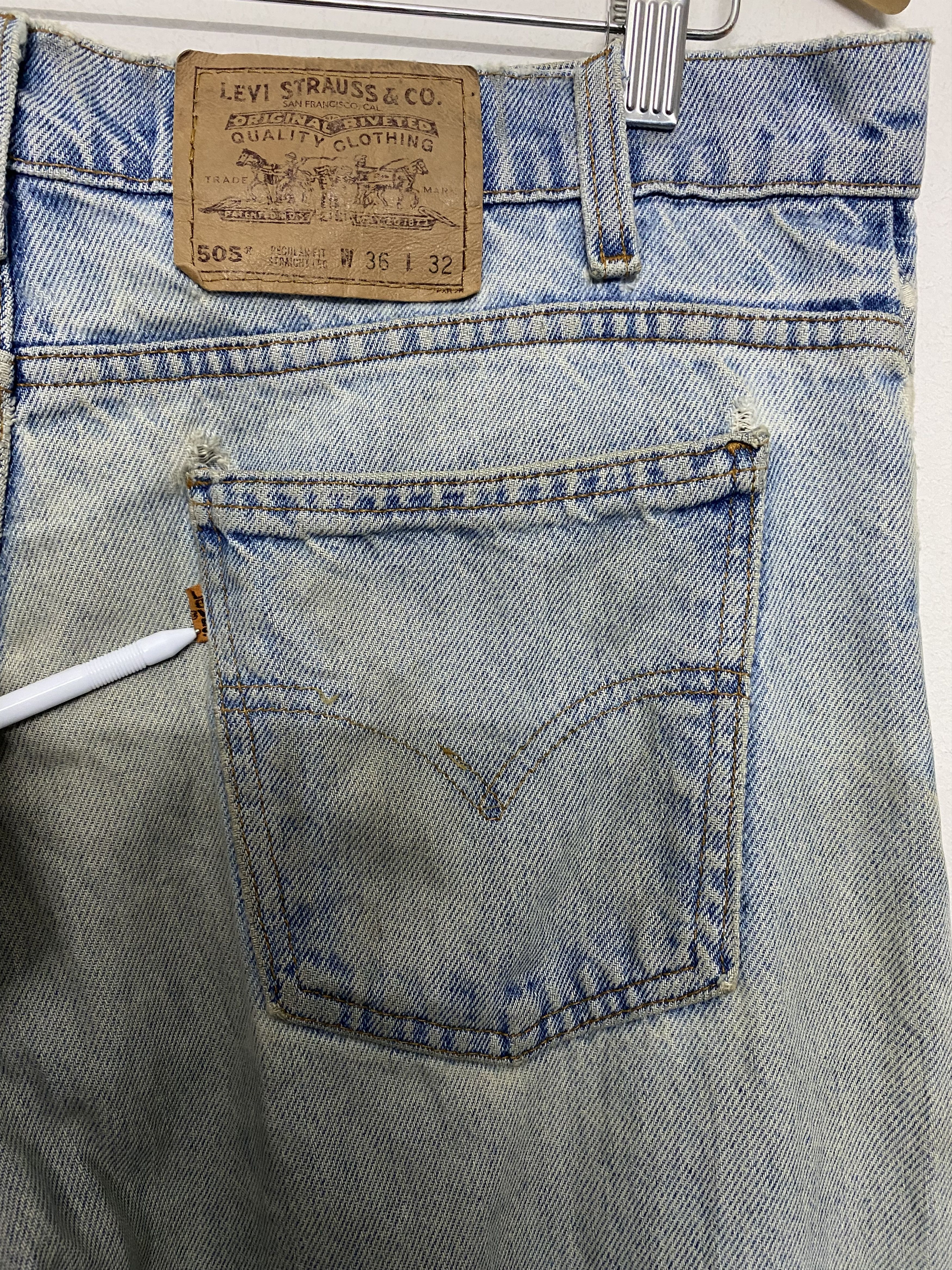 Levi's Vintage Clothing Vintage 1995 Levis 505 Denim Regular Fit Made in USA W36 L32 Size US 36 / EU 52 - 9 Thumbnail