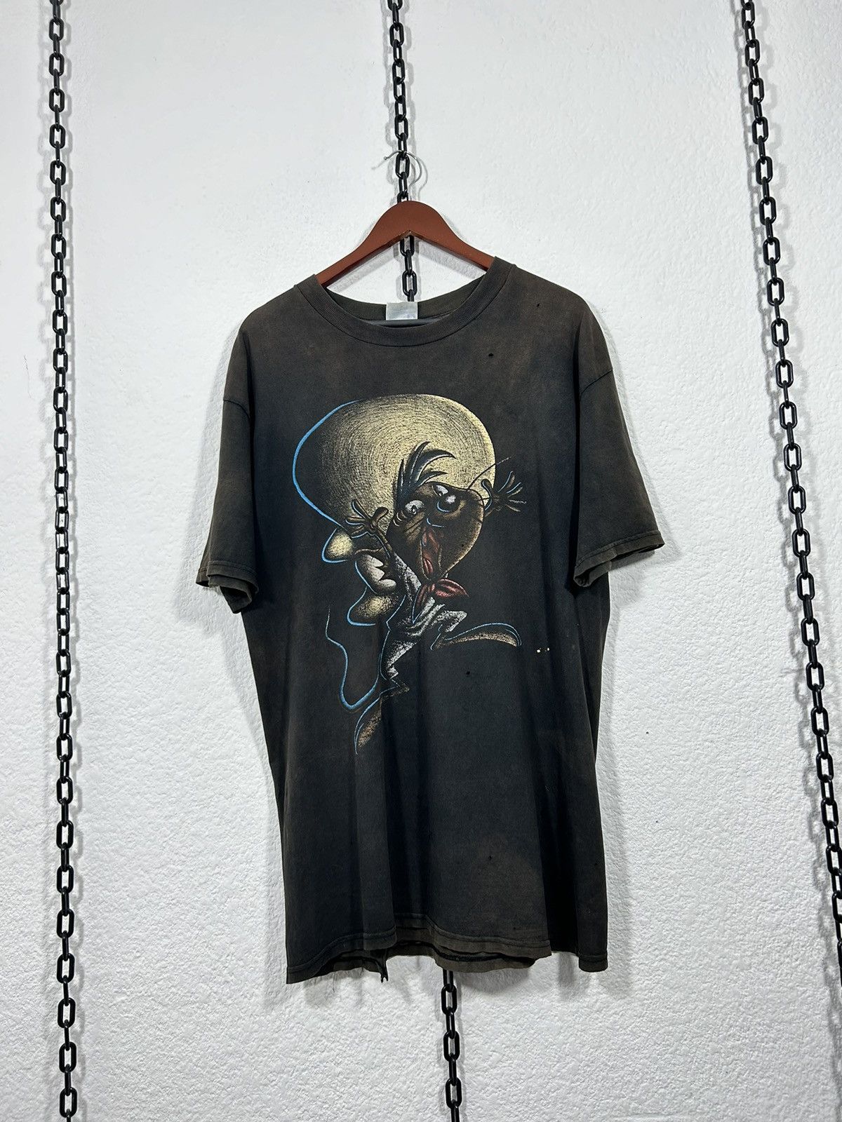 image of Cartoon Network x Mexicana 90’S Speedy Gonzalez Shadow Blackout Distressed Tee, Men's (Size XL)