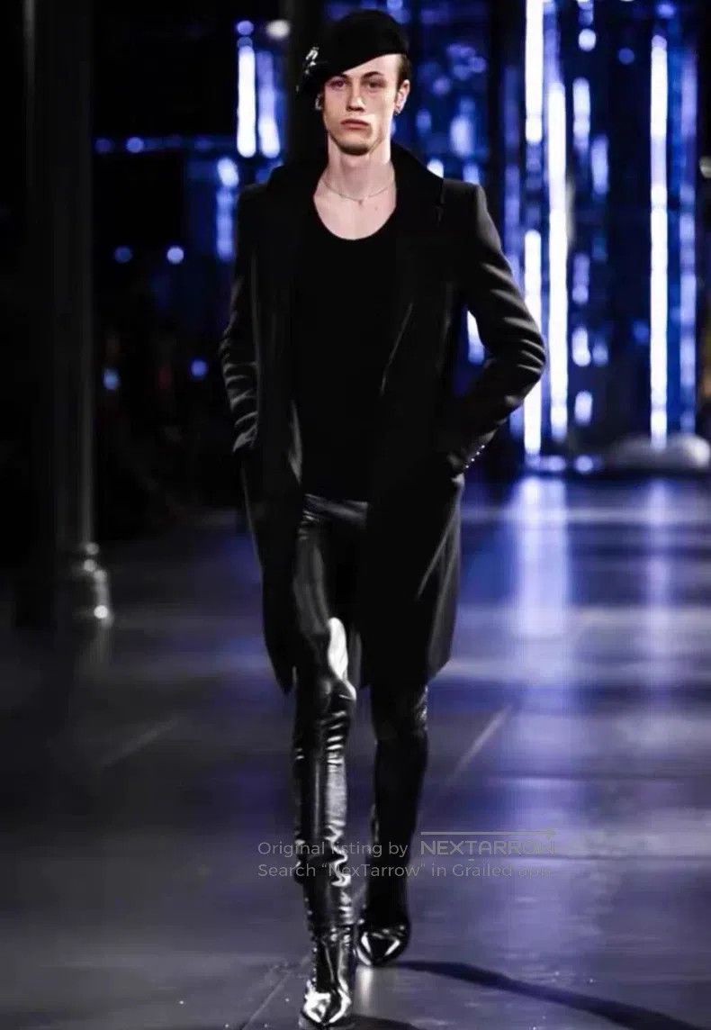 Saint Laurent Paris Saint Laurent Paris Wool Leather Collar Coat Size US M / EU 48-50 / 2 - 9 Thumbnail
