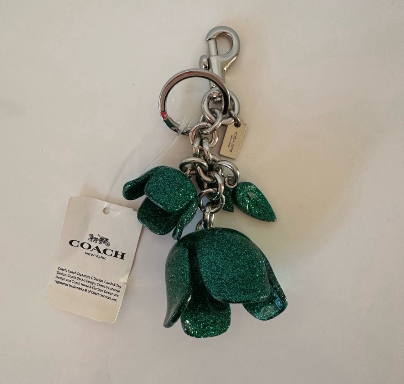 Coach Coach New York Green Flower Keychain Size ONE SIZE - 2 Thumbnail