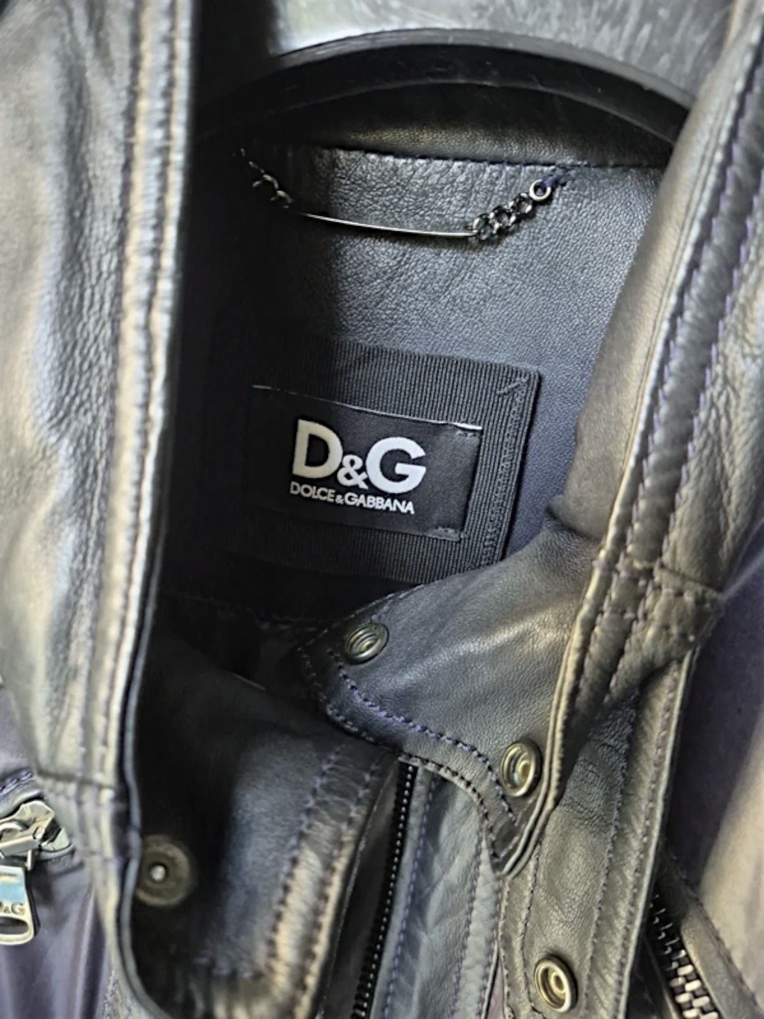 Dolce & Gabbana D&G Panelled Leather Moto Jacket FW2008 Size US M / EU 48-50 / 2 - 3 Thumbnail