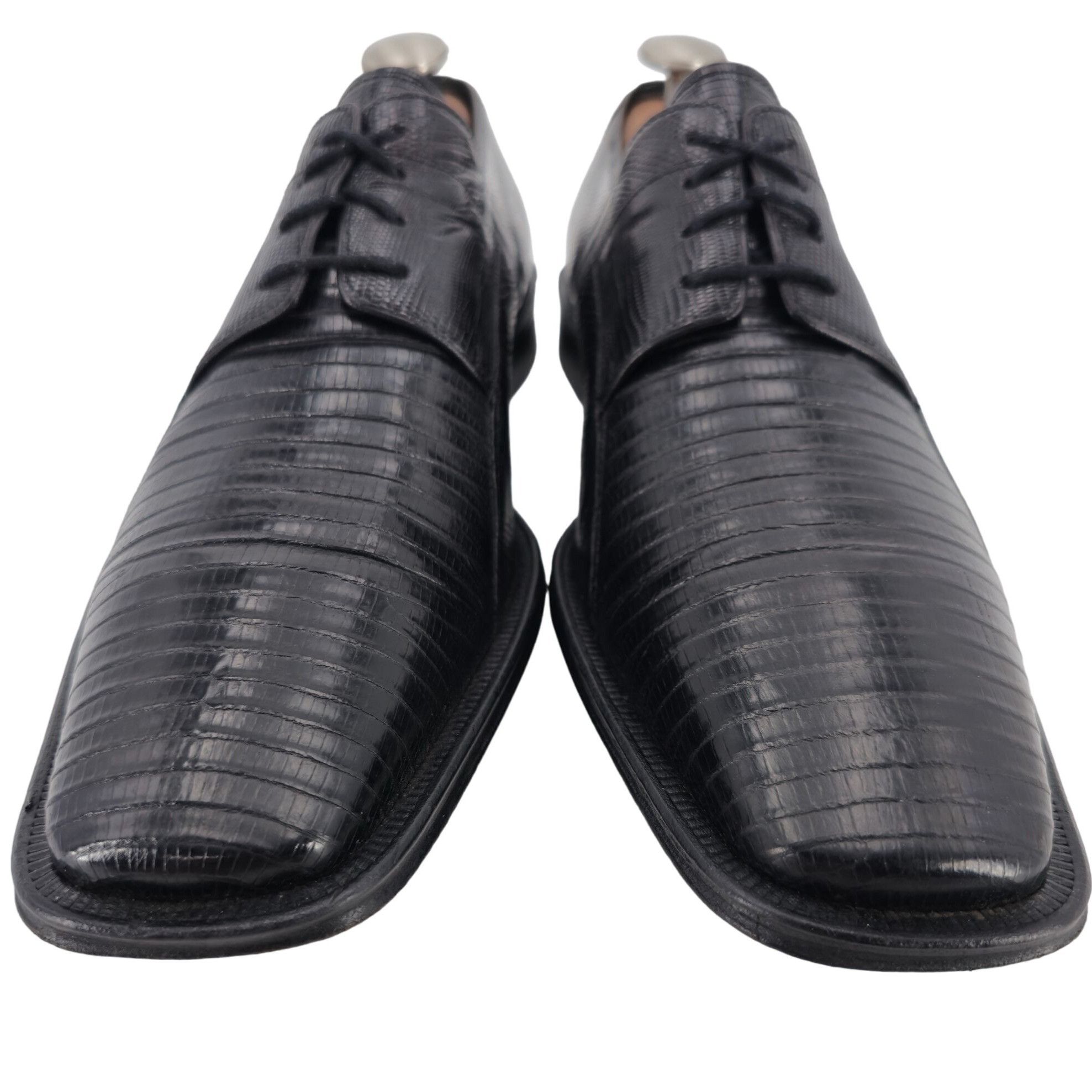 David Eden Vintage David Eden Exotic Teju Lizard Black Dress Shoes Mens Size US 10.5 / EU 43-44 - 9 Thumbnail