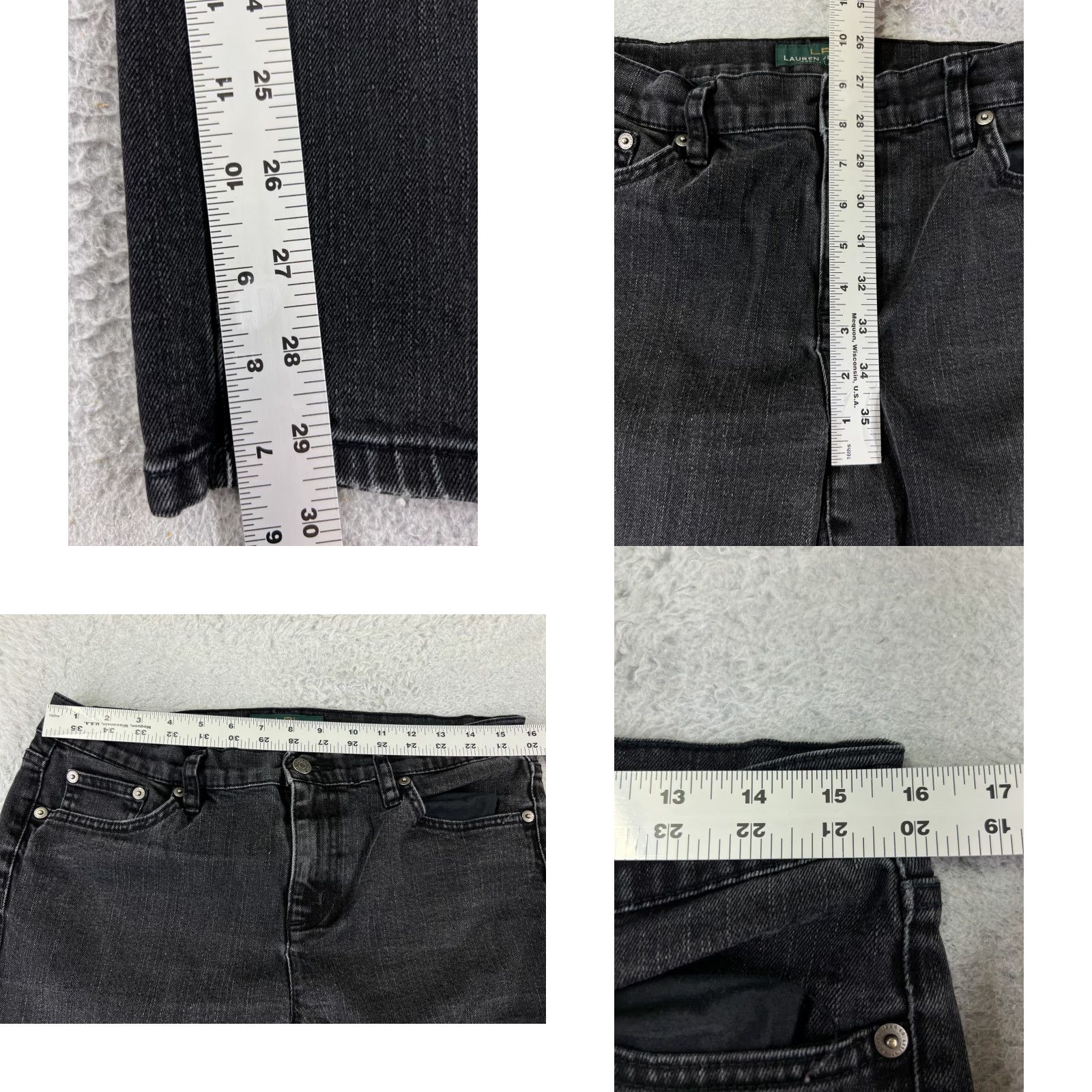 Ralph Lauren Lauren Ralph Lauren Jeans Women 10 Black Denim Straight Mid Rise 30x30 Size 32" / US 10 / IT 46 - 8 Thumbnail