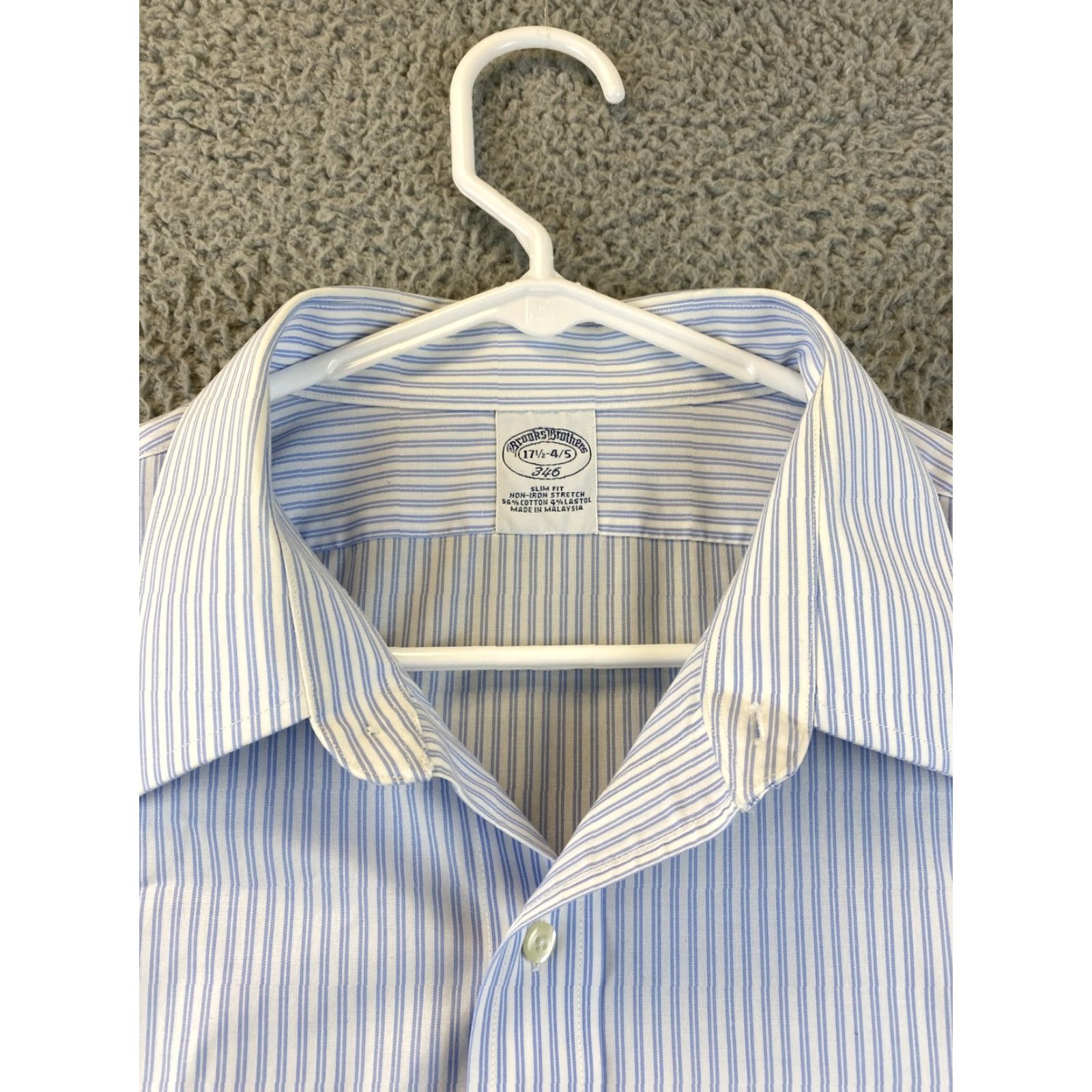 Brooks Brothers BROOKS BROTHERS Shirt Men 17.5 4/5 Button-Down Collared Oxford Non-Iron White Stripes Casual Classic Preppy Mens 17.5 Regular Size Multicolor Size US XL / EU 56 / 4 - 5 Thumbnail