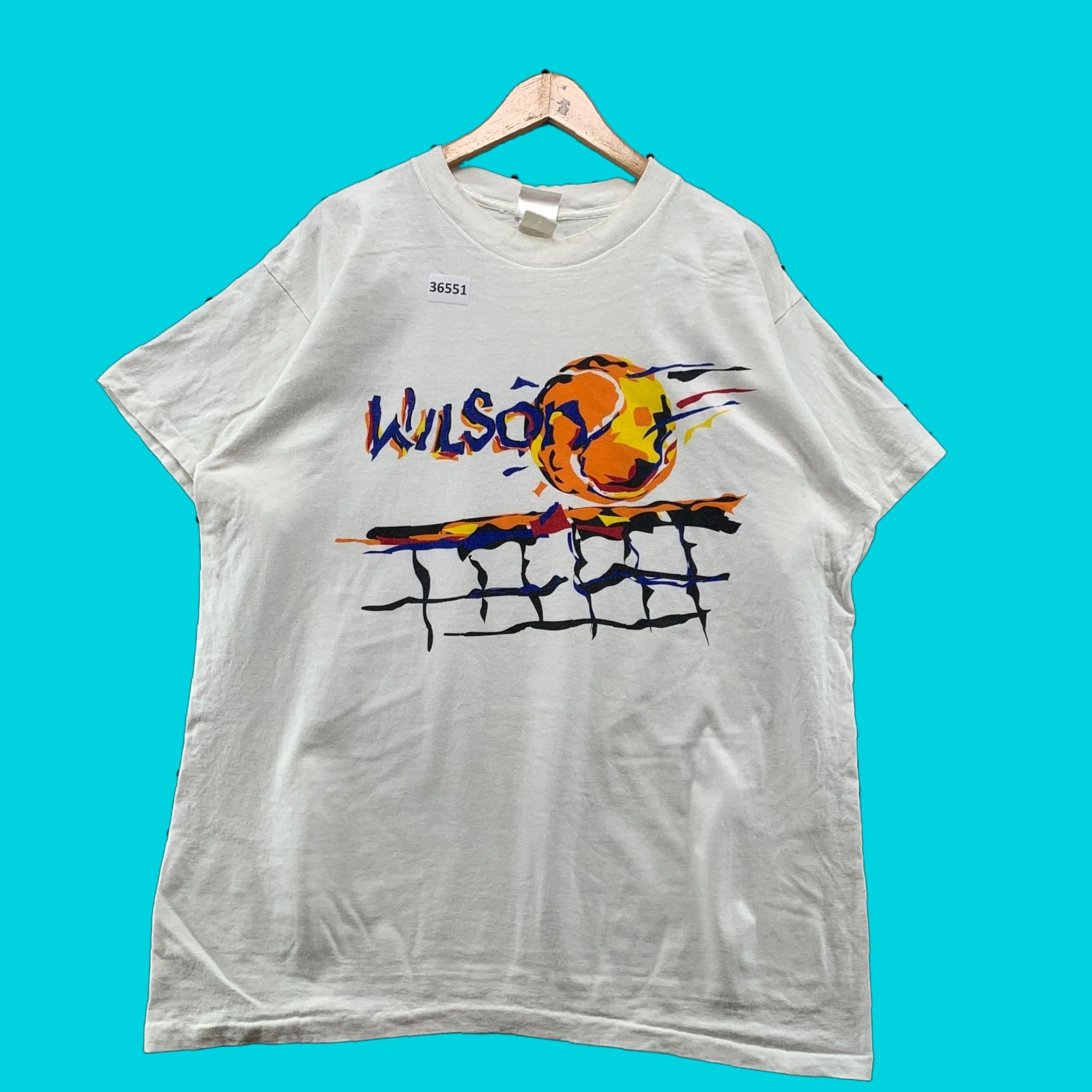 Wilson VINTAGE 90s Wilson Volleyball T-Shirt Mens XL White Graphic Print Single Stitch USA Sports Size US XL / EU 56 / 4 - 1 Thumbnail