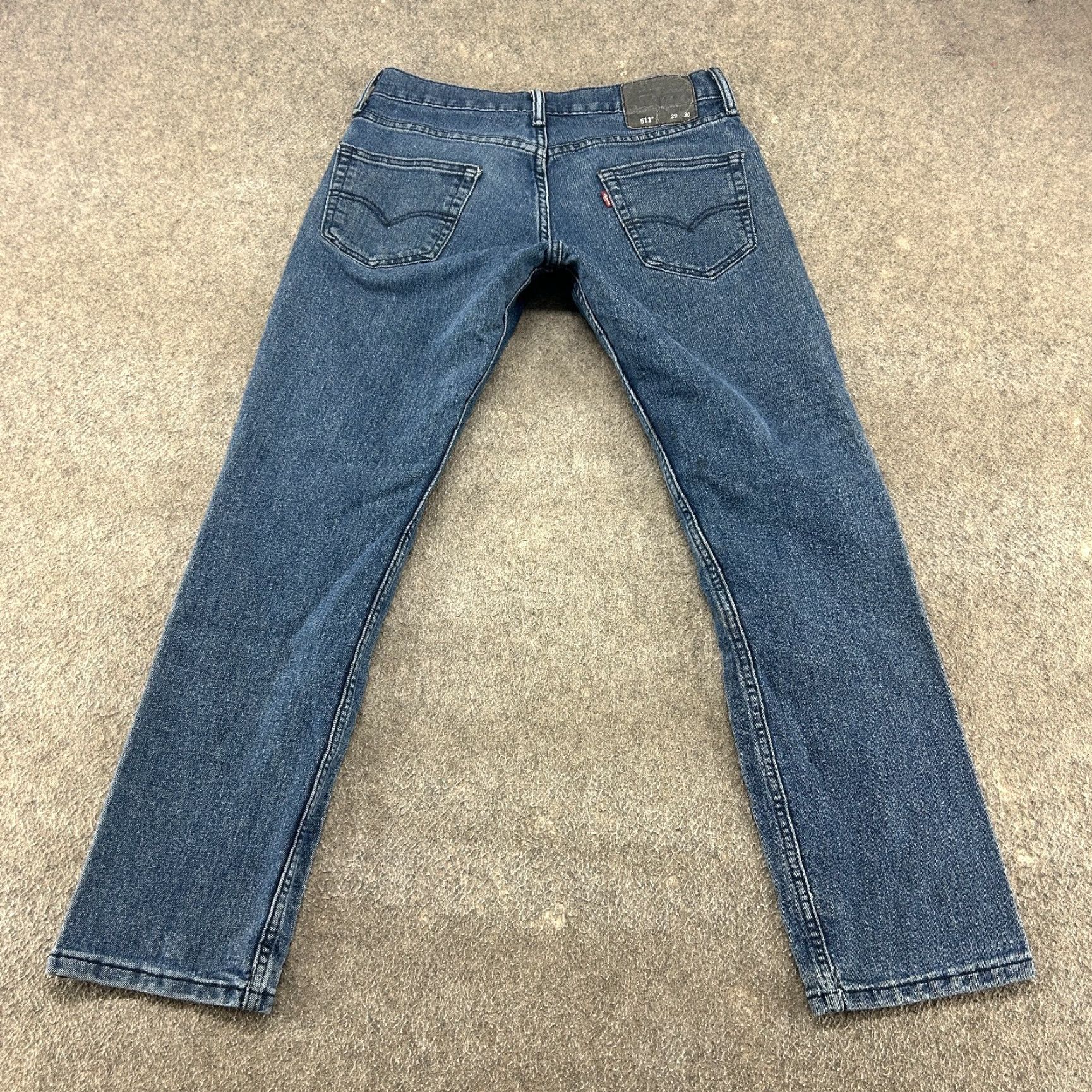 Levi's VINTAGE? No — Levis 511 Jeans Mens 29x30 Blue Skinny Leg Slim Fit Dark Wash Stretch Cotton Denim 5-Pocket Modern Levi's 511 Mens Jeans Size US 29 - 7 Thumbnail