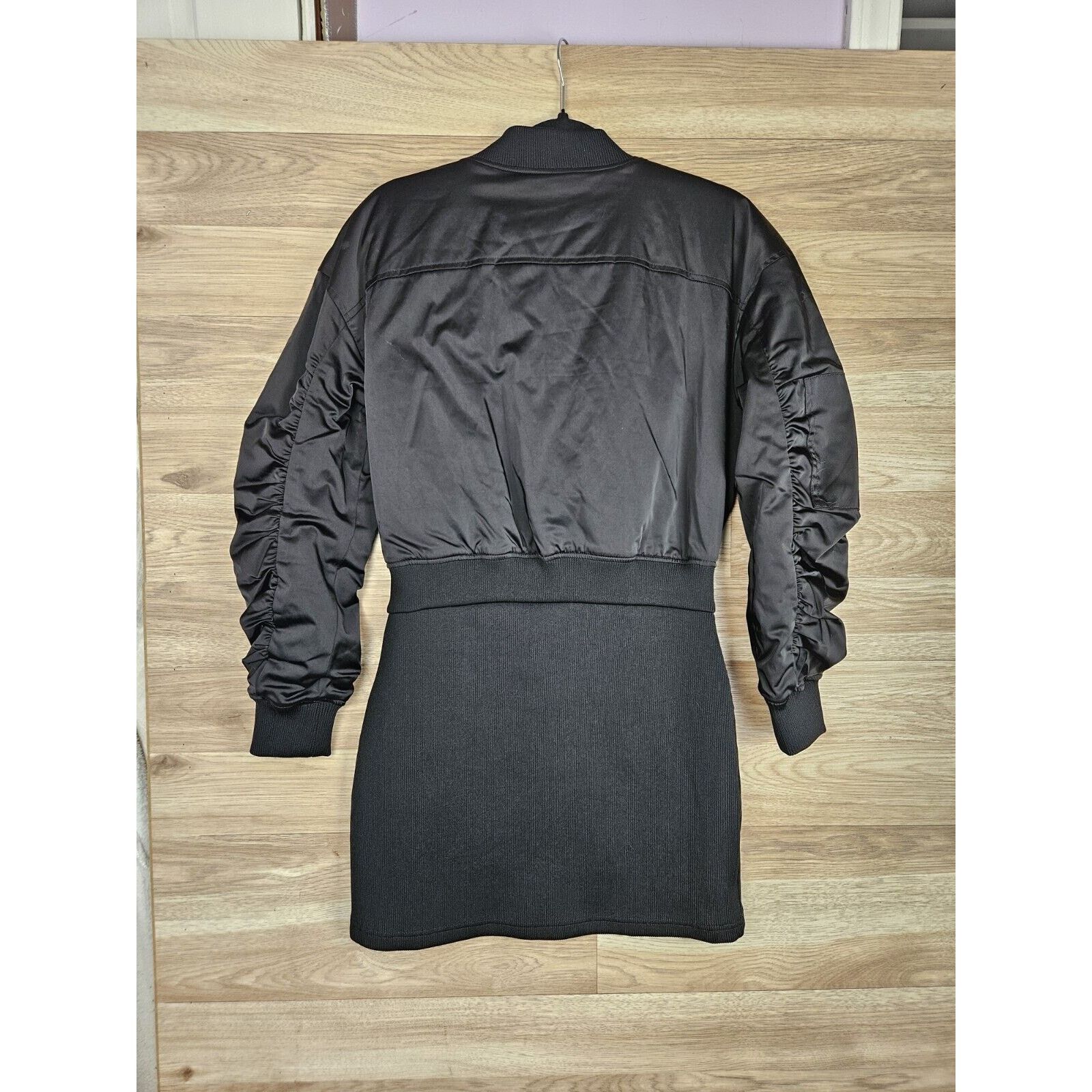 Zara Zara Mini Quilted Bomber Effect Zip Dress Black Medium Size M / US 6-8 / IT 42-44 - 6 Thumbnail