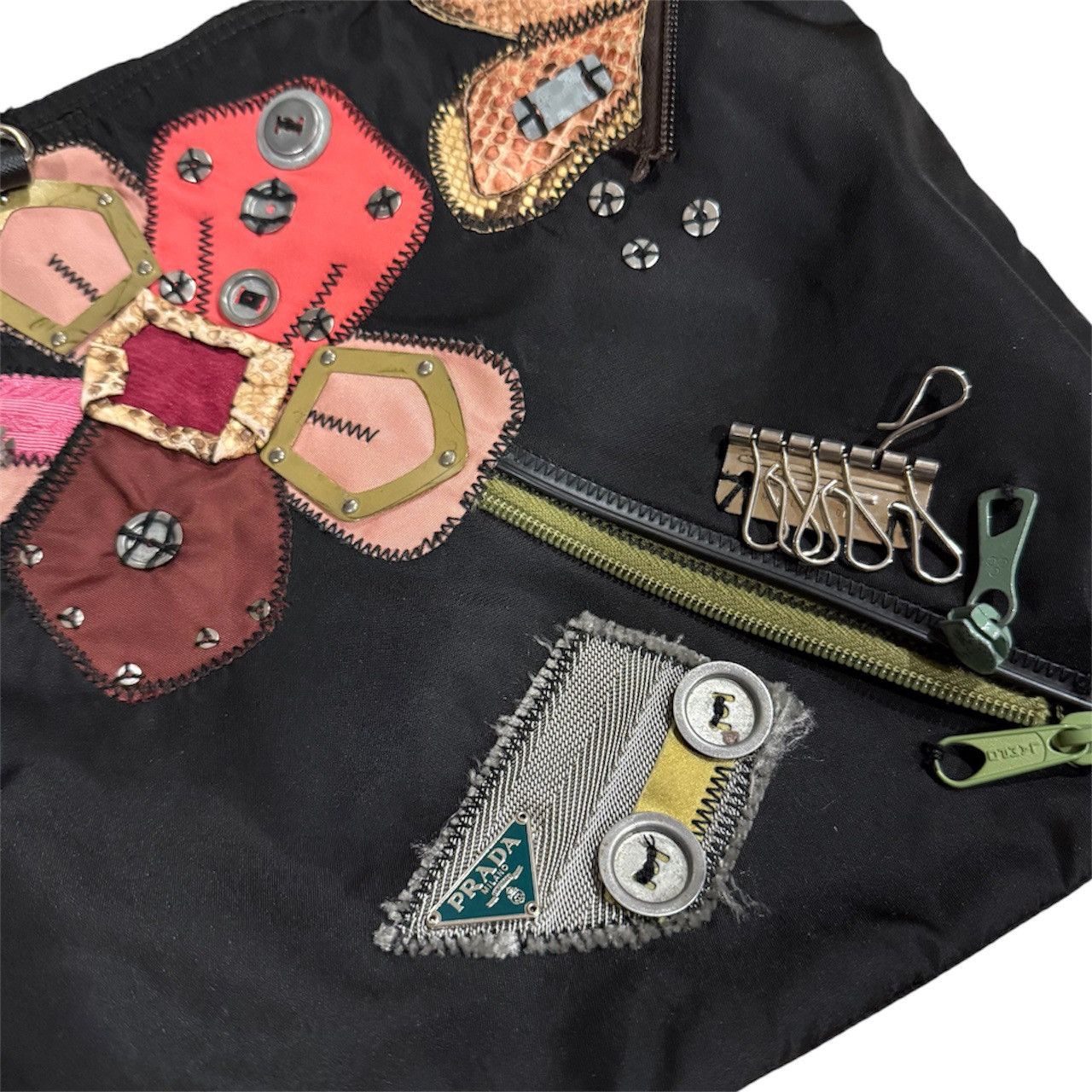 Prada Prada Embroidery Flower Hardware Tote Bag Size ONE SIZE - 2 Thumbnail