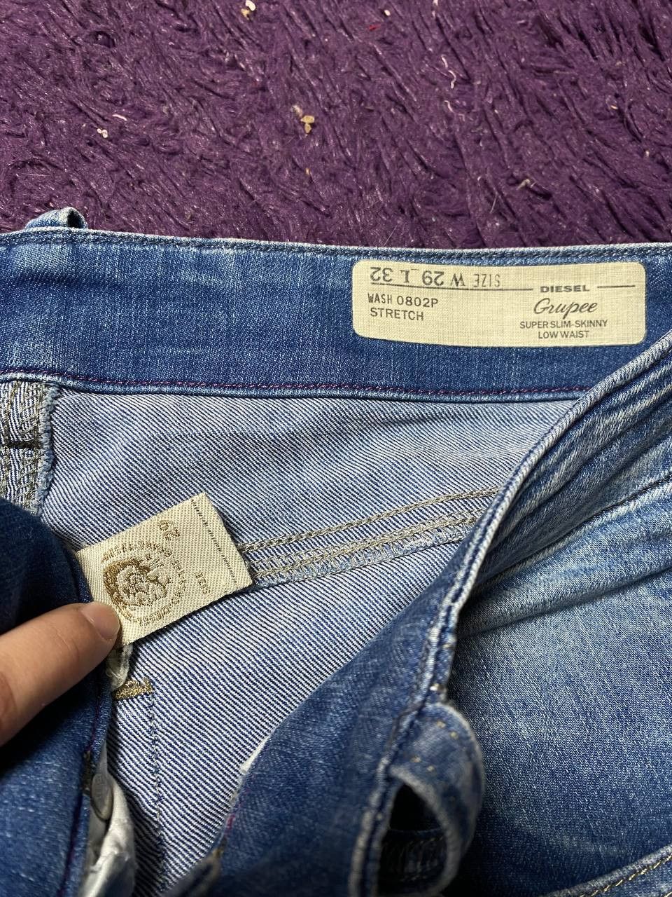 Diesel Diesel Super Slim-Skinny Low Waist Denim Jeans Size 29 Size 29" - 2 Thumbnail