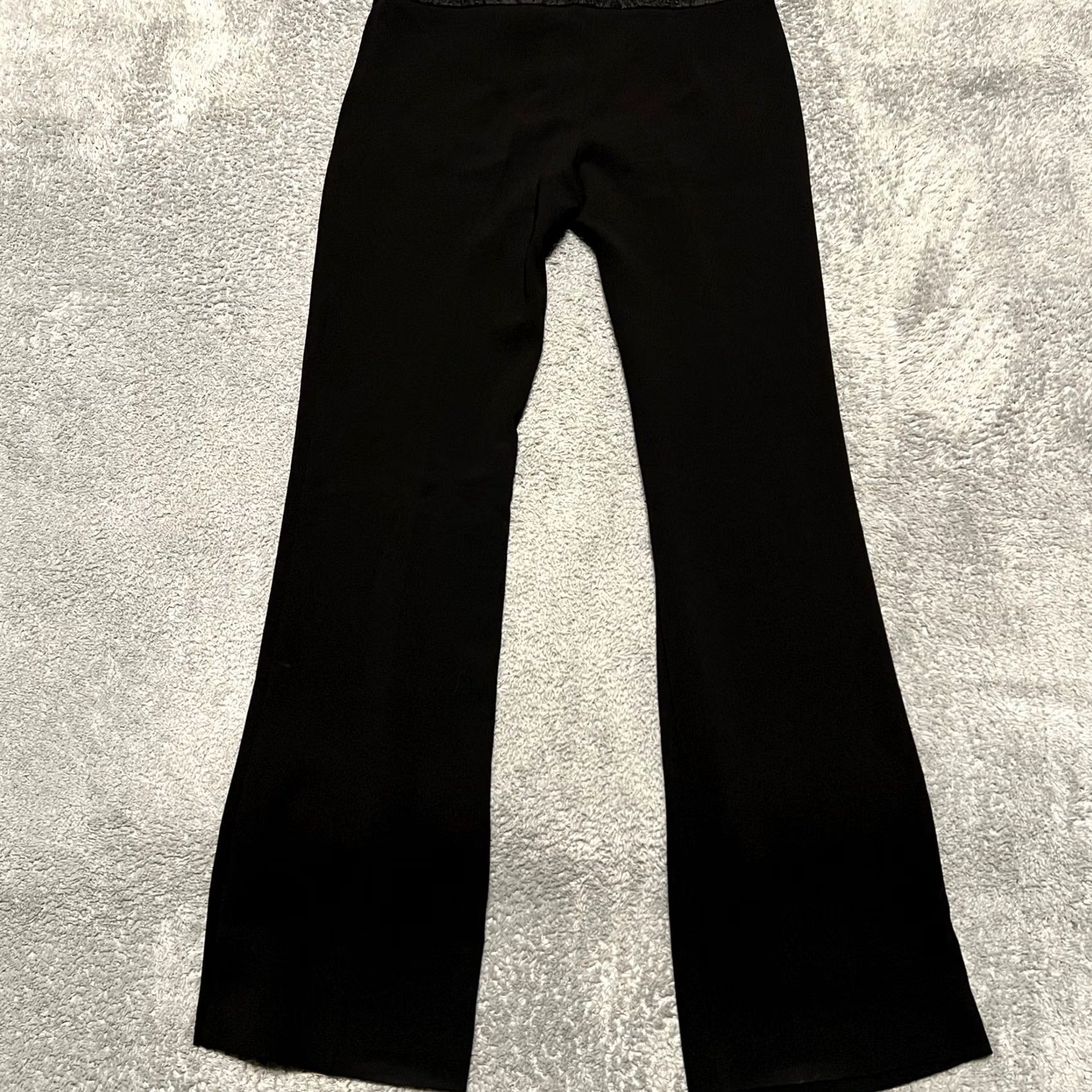 Trina Turk Trina Turk Pants Womens 6 Black 32x33.5 Straight Dress Work Floral Waist Pants Dress Women 6 Black Size 28" / US 6 / IT 42 - 3 Thumbnail