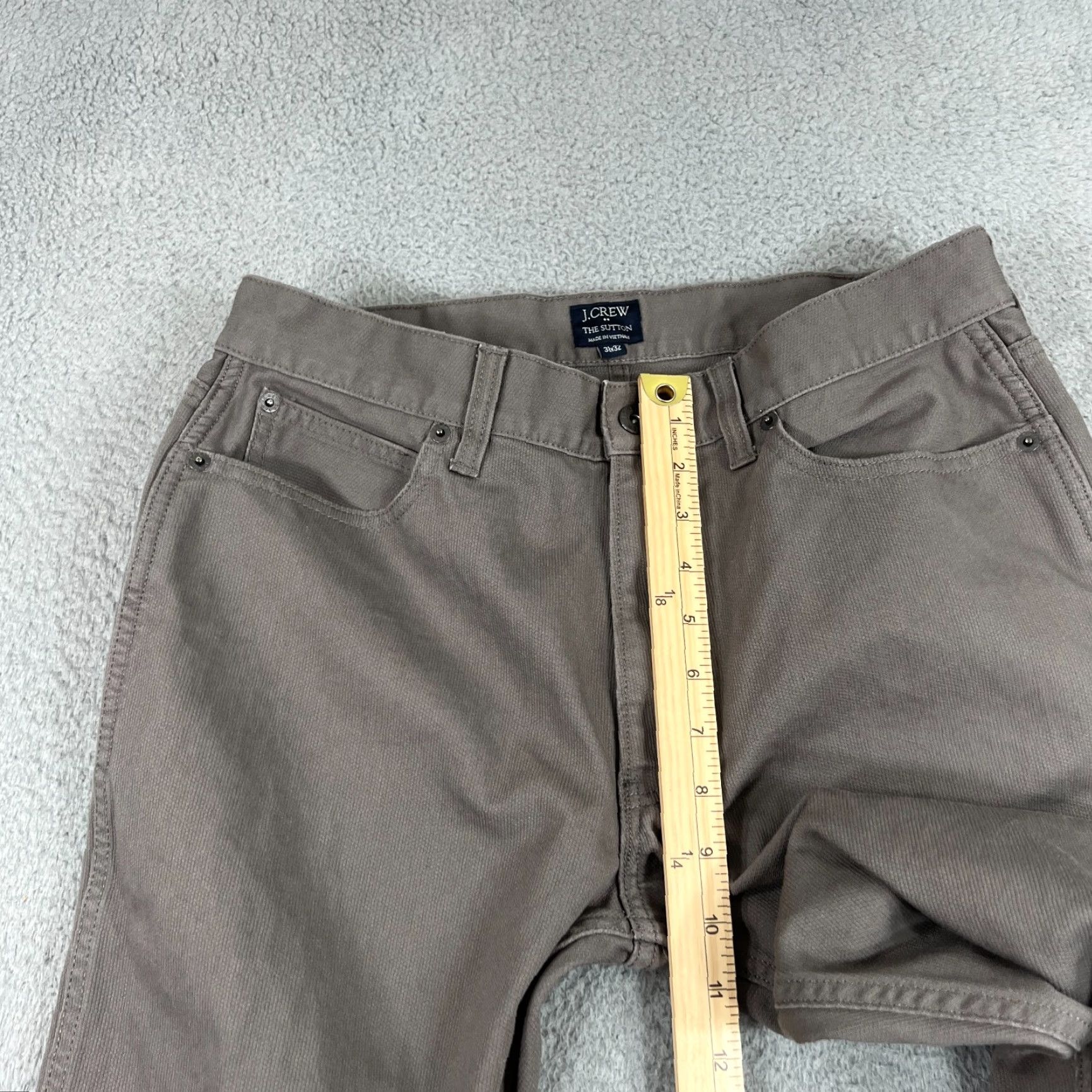 J.Crew VINTAGE J.CREW Men's Chino Pants Casual Cotton Flat Front Straight Leg 32 Waist Gray Size US 31 - 4 Thumbnail