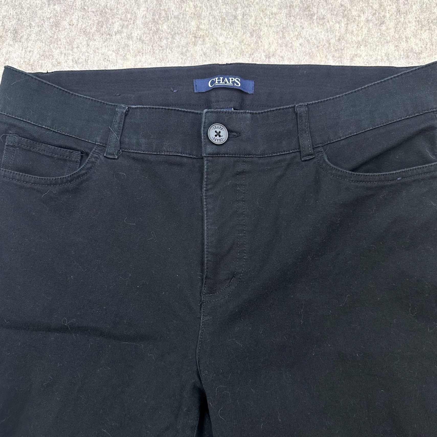 Chaps Chaps Jeans Womens 14 Black Straight Leg 5 Pocket Denim Casual Classic Fit Size 36" / US 14 / IT 50 - 2 Thumbnail