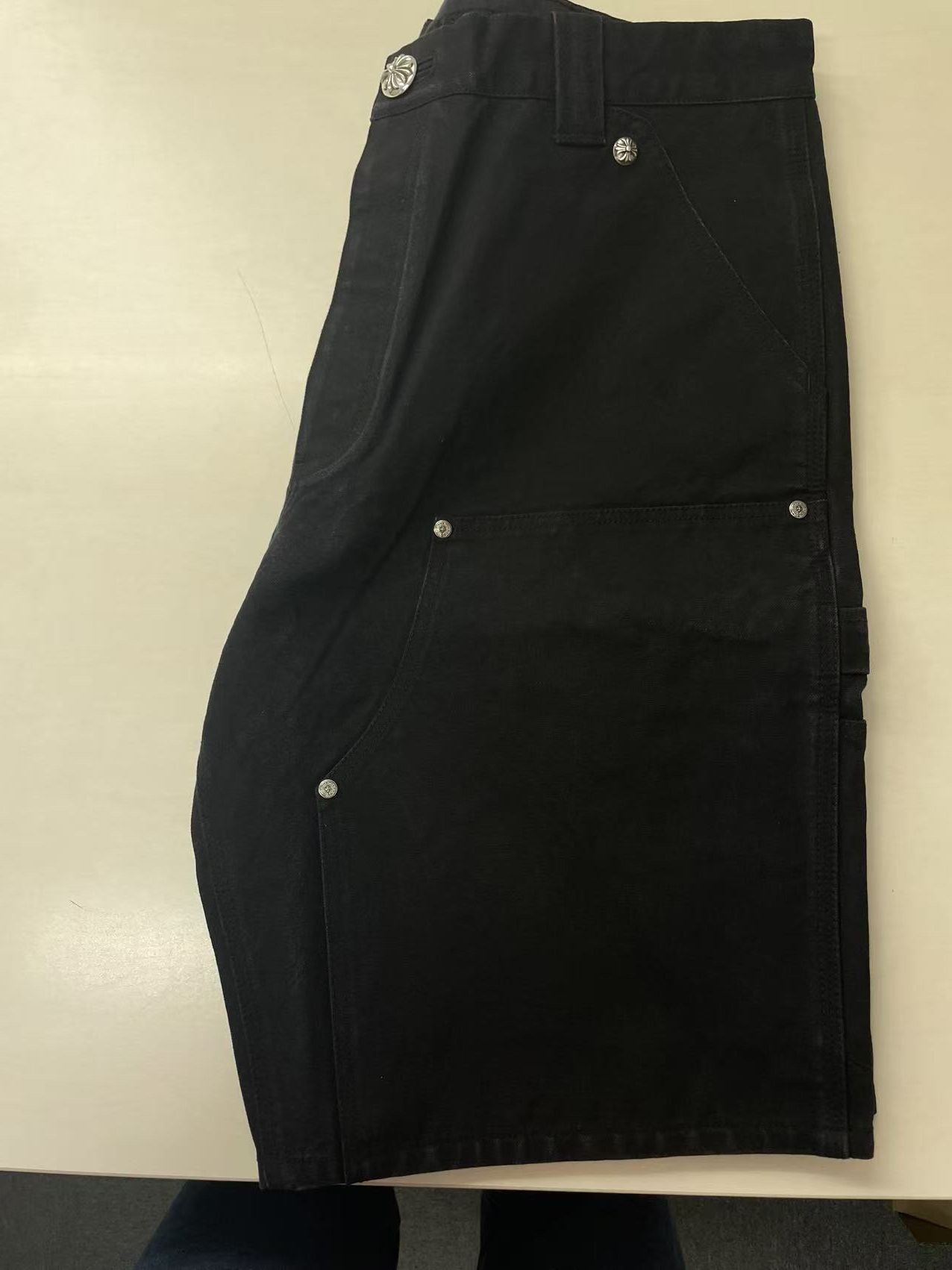 Chrome Hearts Chrome Hearts Black Cross Leather Patch Silver Button Shorts Size US 34 / EU 50 - 11 Thumbnail
