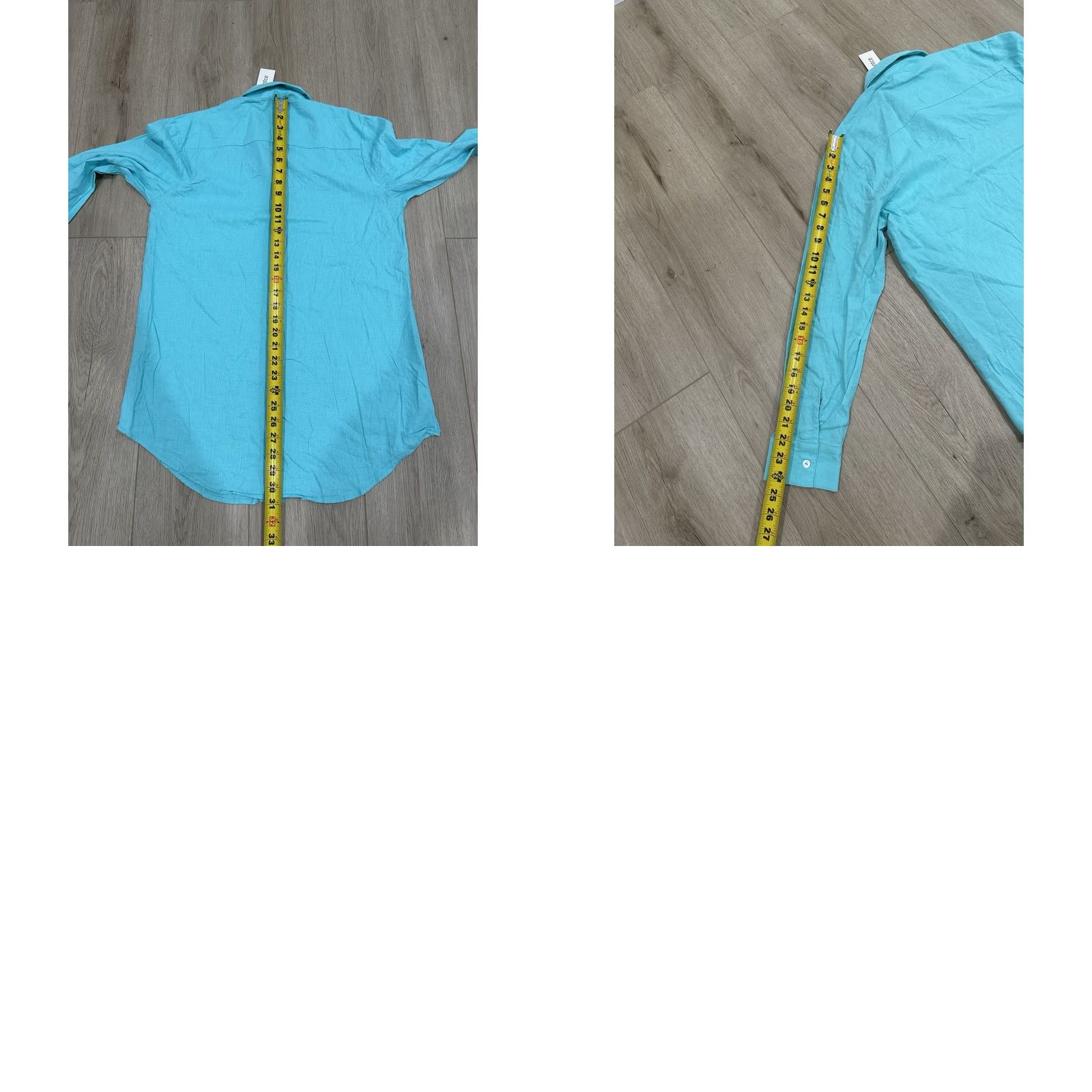 Vintage Montce Linen Blend Button Down Shirt Swim Cover NWT Size XS Turquoise Women's Size XS / US 0-2 / IT 36-38 - 9 Thumbnail