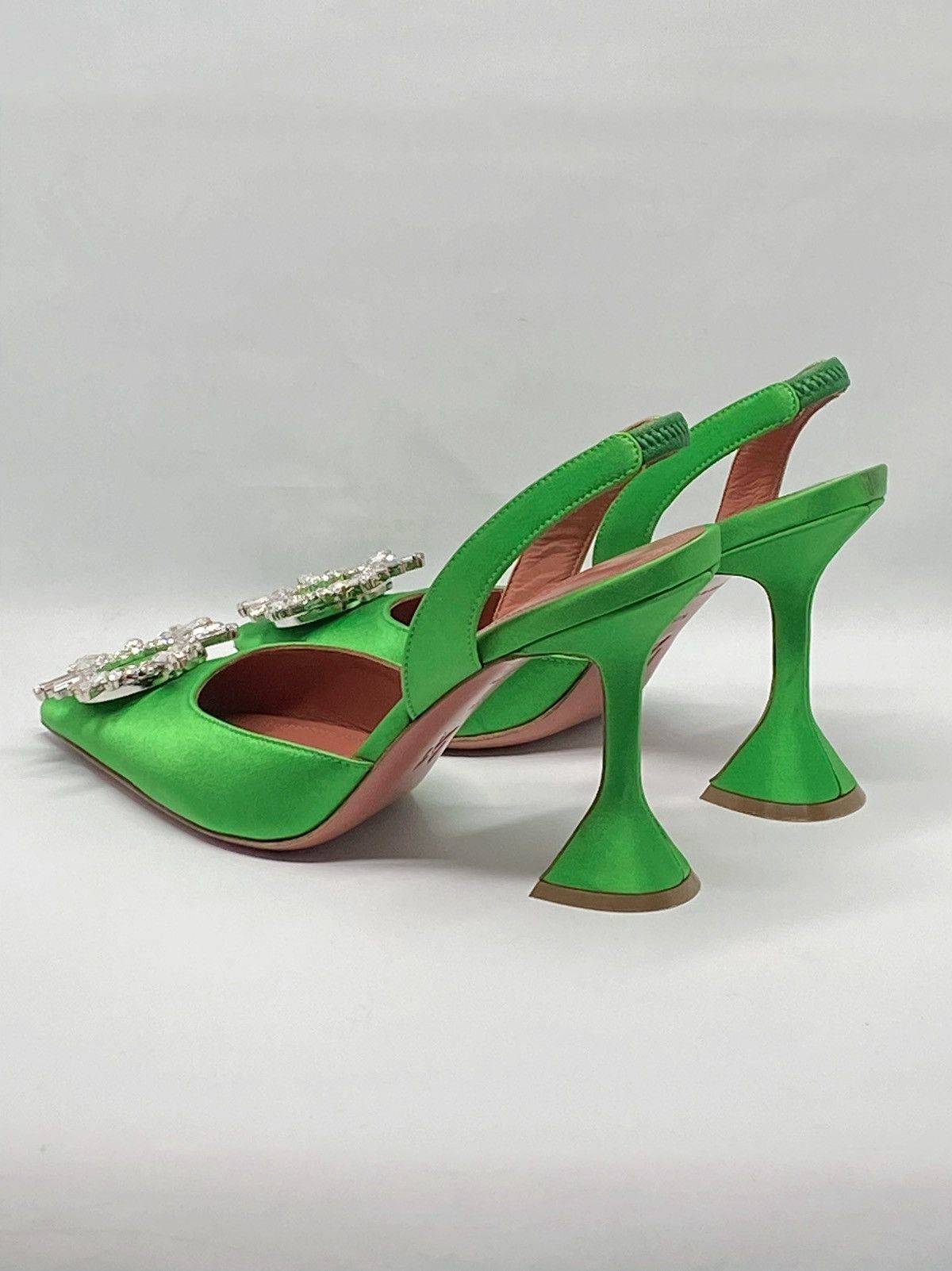 Amina Muaddi Amina Muaddi Begum Satin & Crystal Slingback Pumps size 37.5 Size US 7.5 / IT 37.5 - 10 Thumbnail