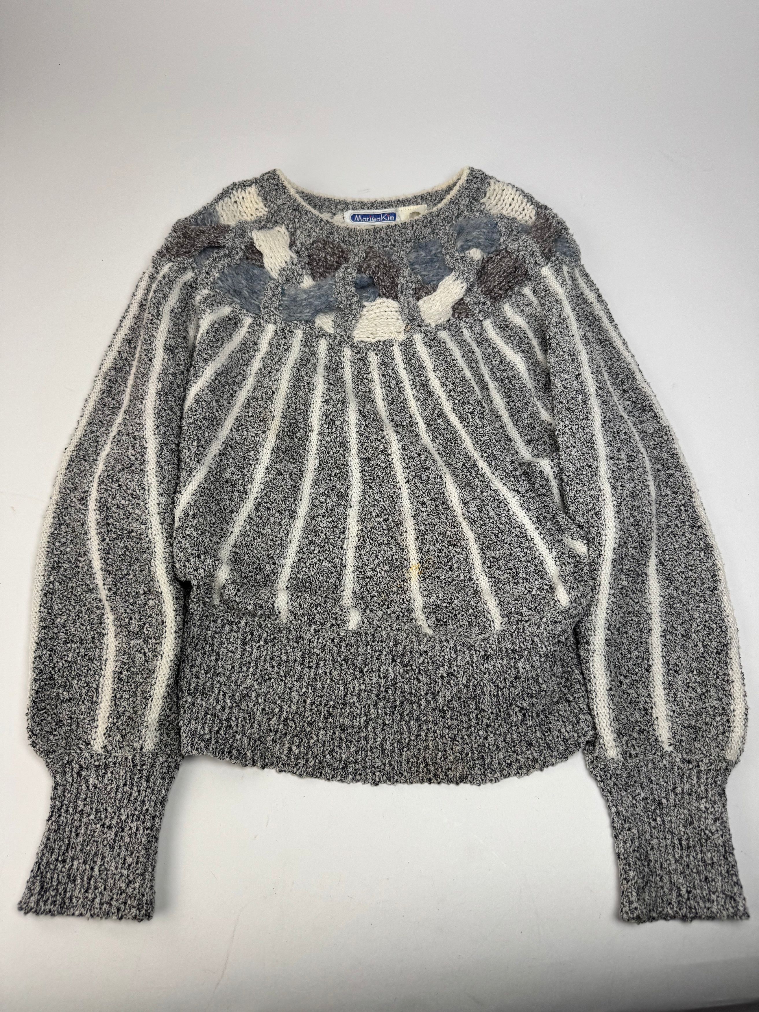 Other Vintage Mariea Kim Crewneck Sweater Grey/White/Black M Size M / US 6-8 / IT 42-44 - 1 Thumbnail